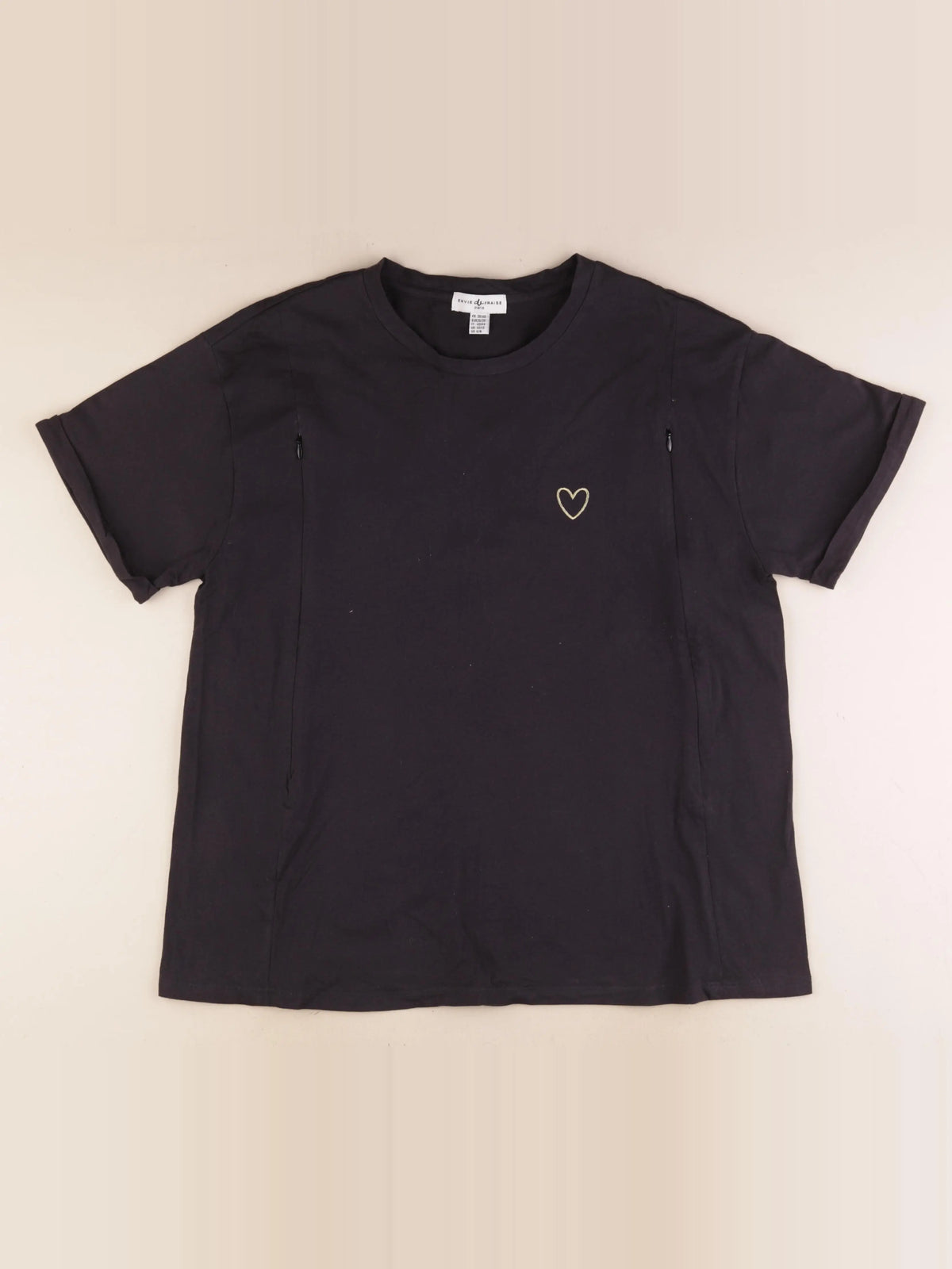 Envie de fraise - tee-shirt allaitement, grossesse noir - 38 à 40