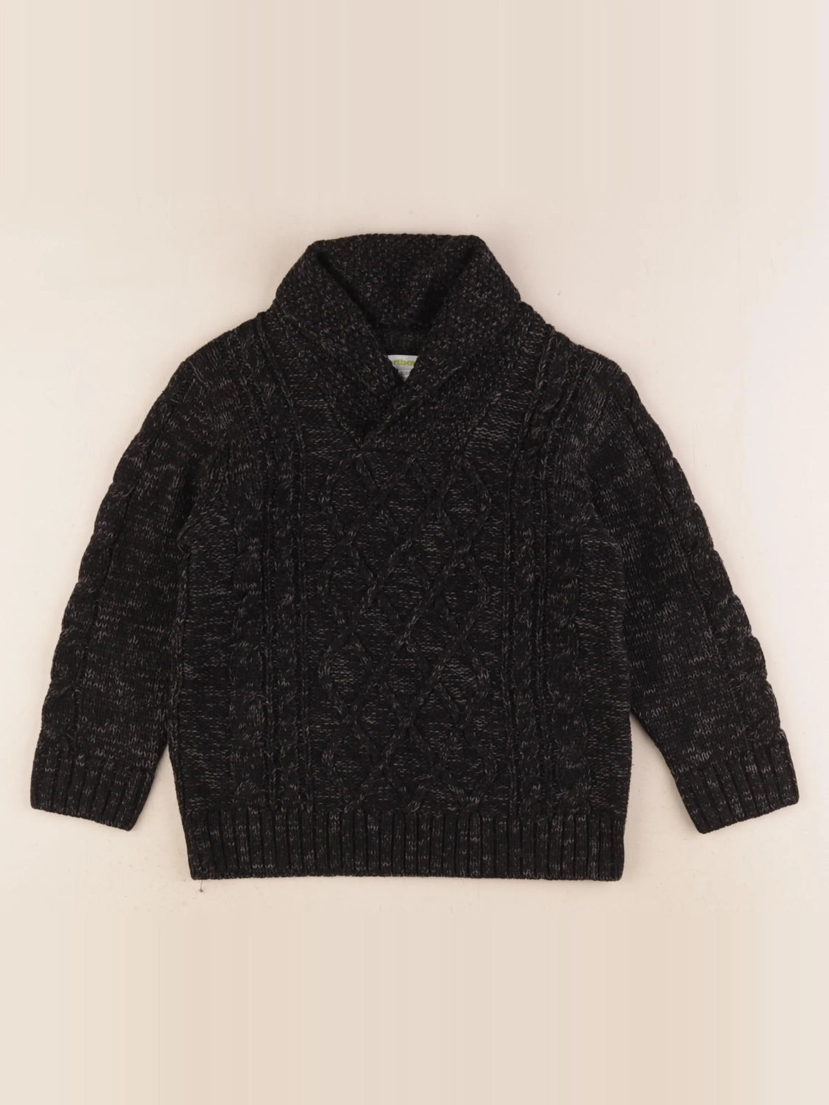 Vertbaudet - pull gris, noir - 5 ans