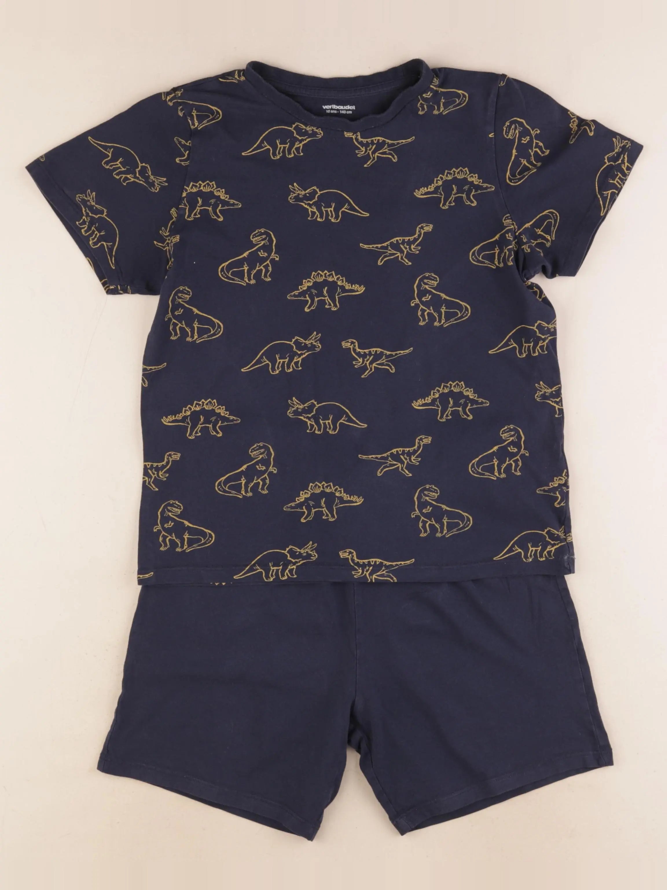 Vertbaudet - pyjama coton bleu, jaune - 10 ans