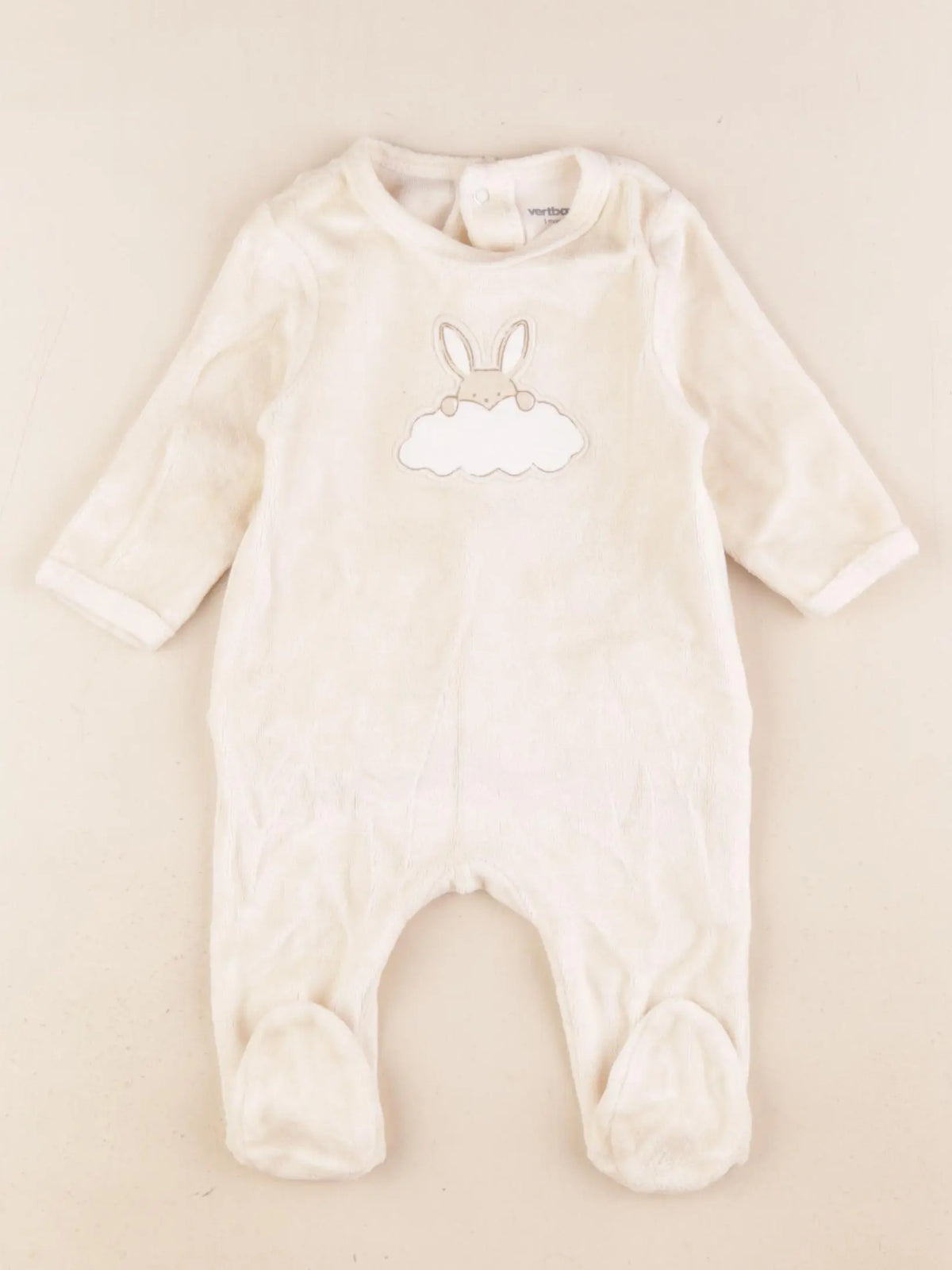Vertbaudet - pyjama velours beige - 3 mois