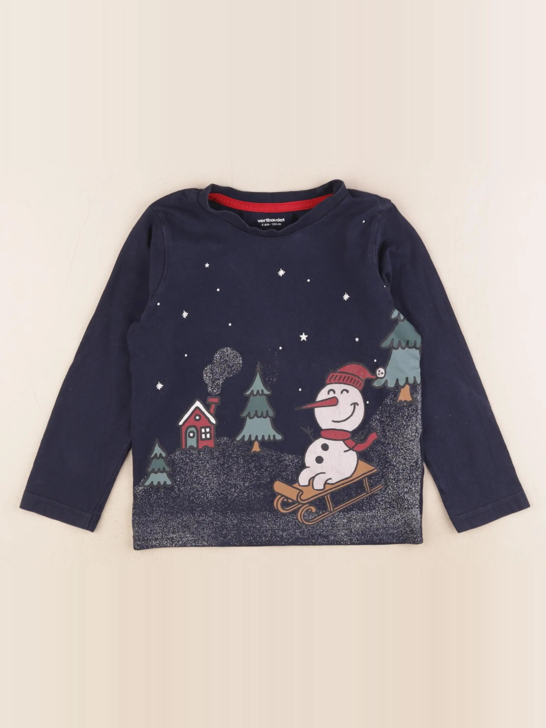 Vertbaudet - tee-shirt bleu - 4 ans