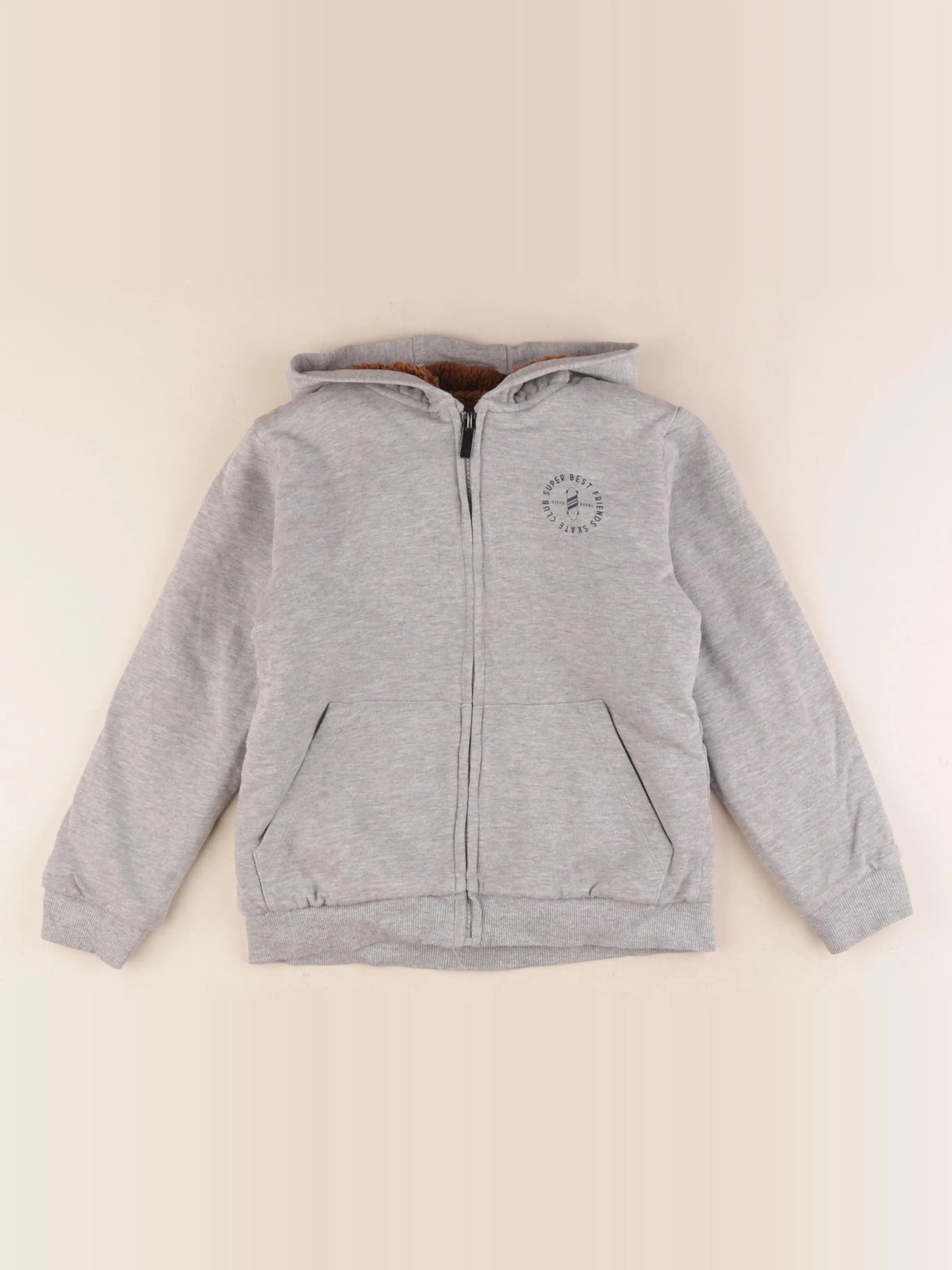 Vertbaudet - sweat gris - 8 ans