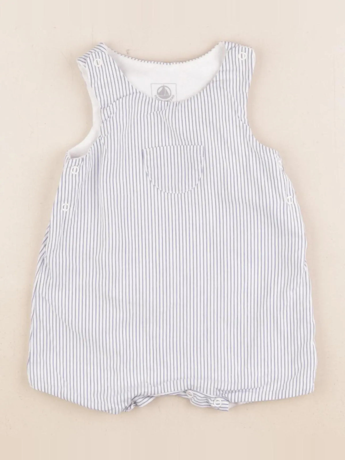 Petit Bateau - salopette bleu, blanc - 1 mois
