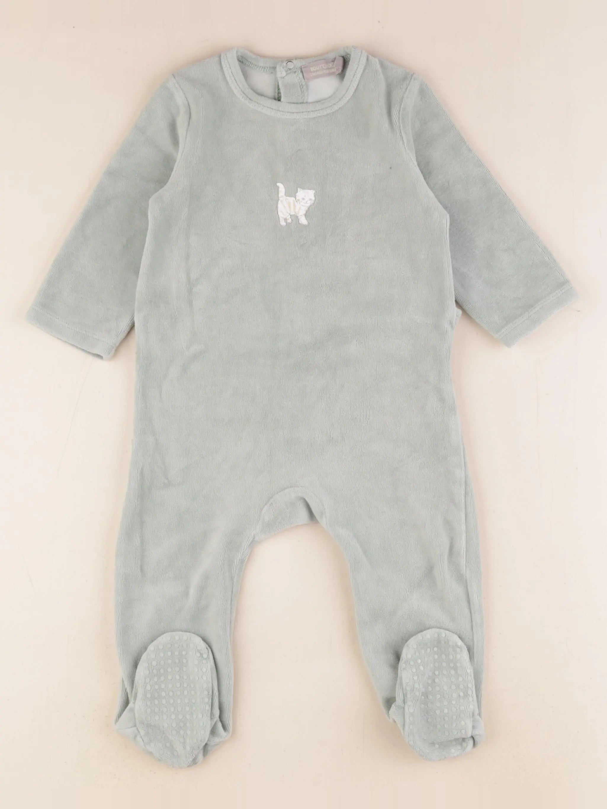 Boutchou - pyjama velours vert - 12 mois