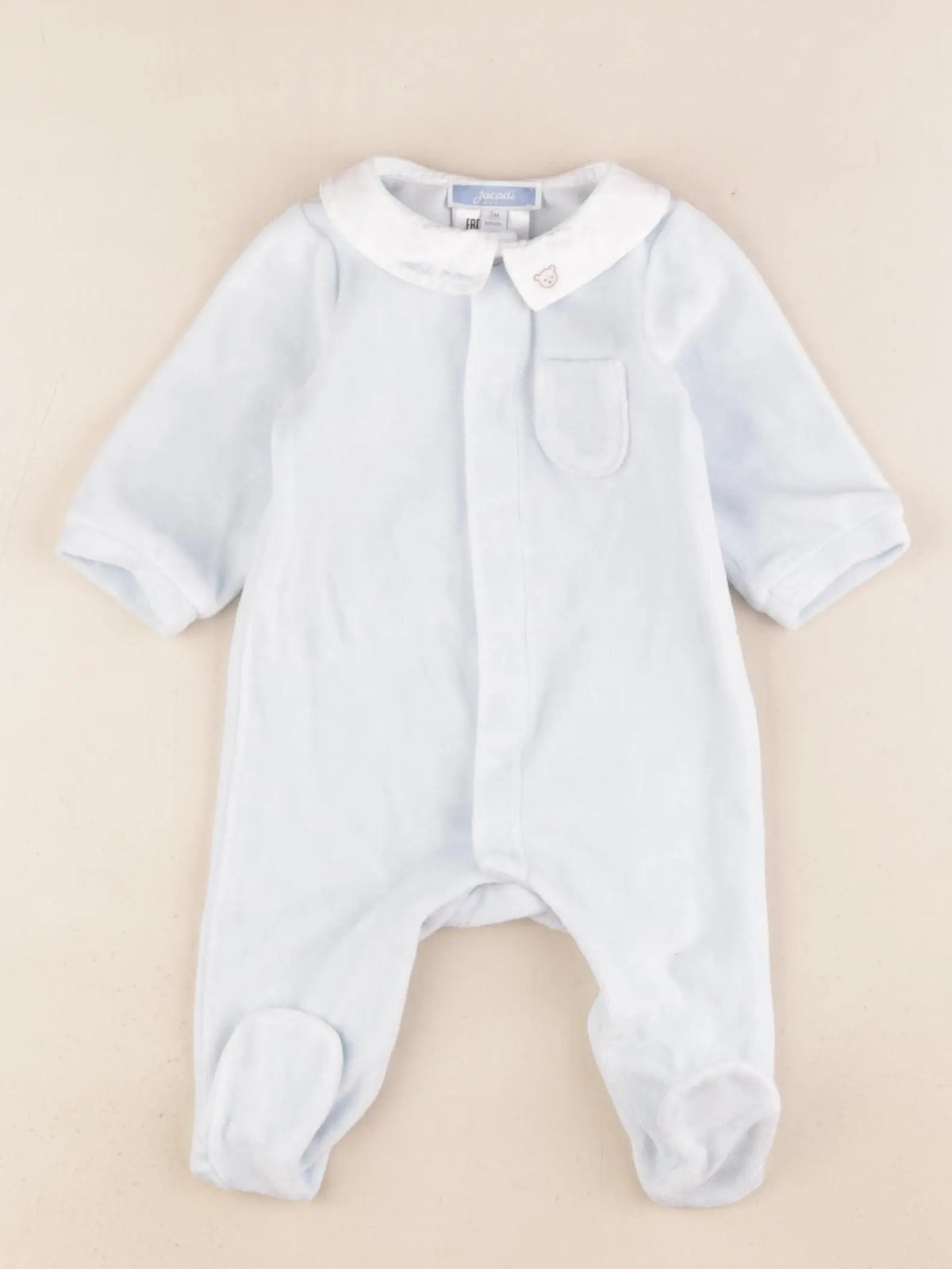 Jacadi - pyjama velours bleu - 3 mois