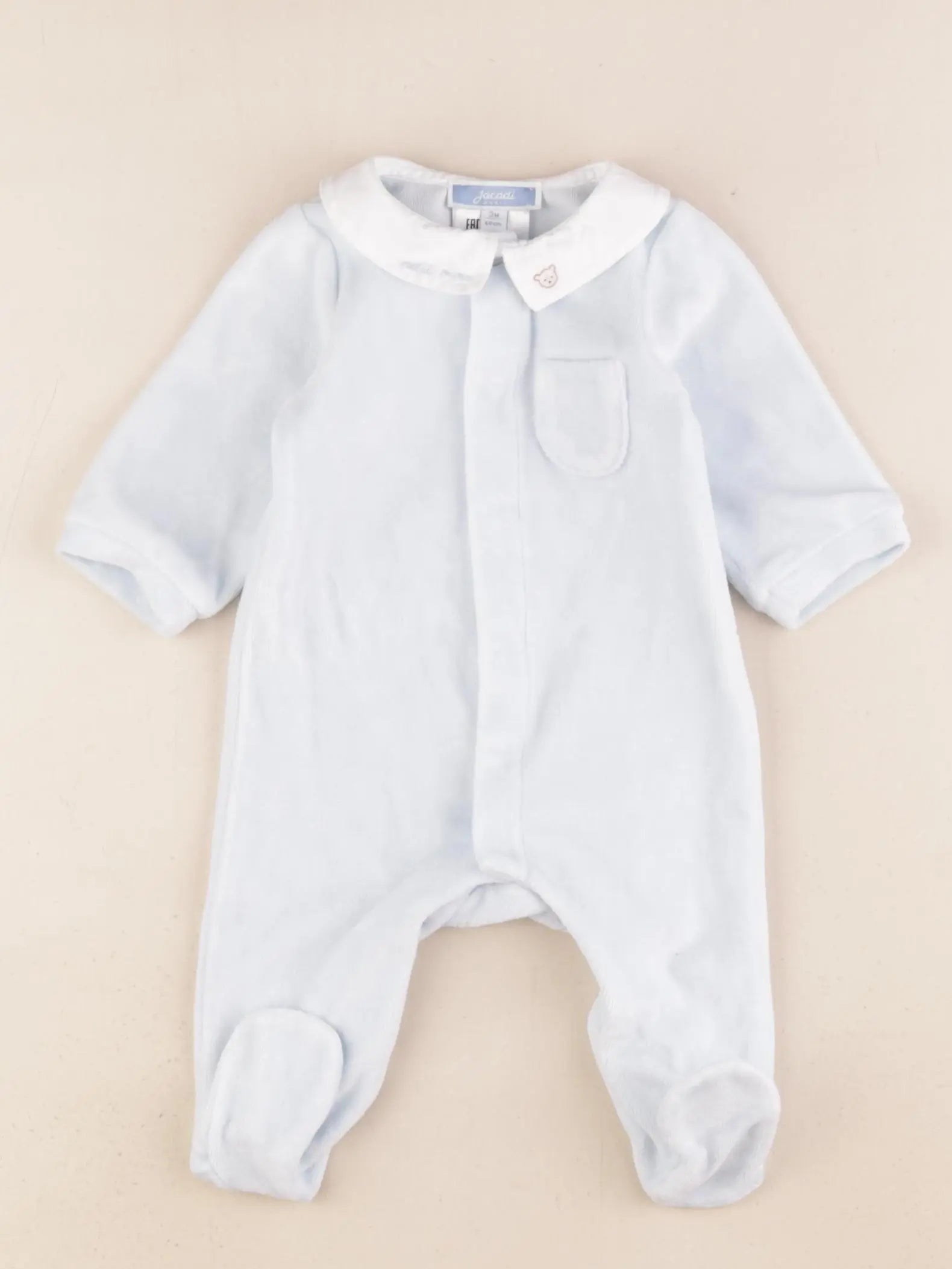 Jacadi - pyjama velours bleu - 3 mois