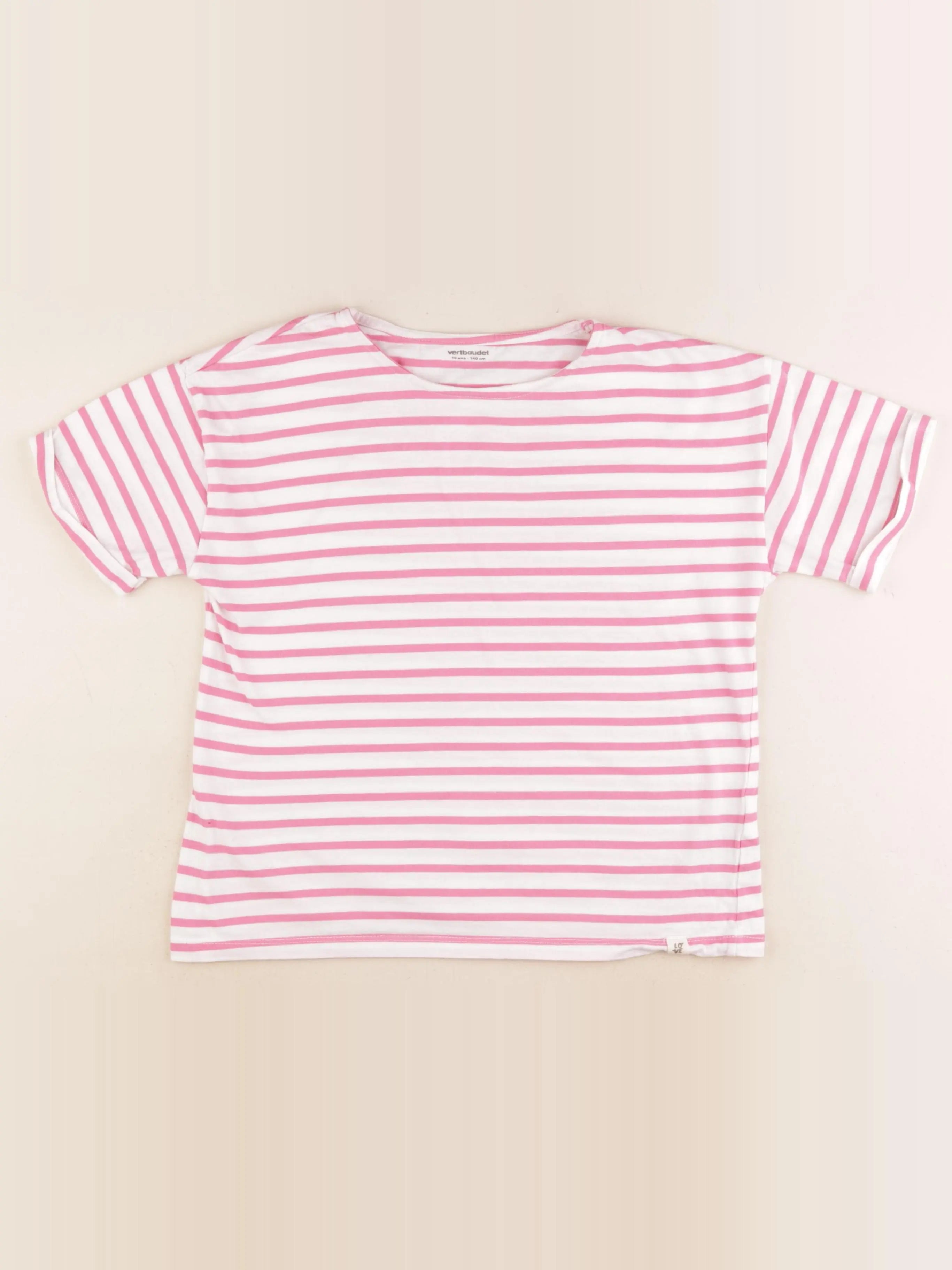 Vertbaudet - tee-shirt rose - 10 ans
