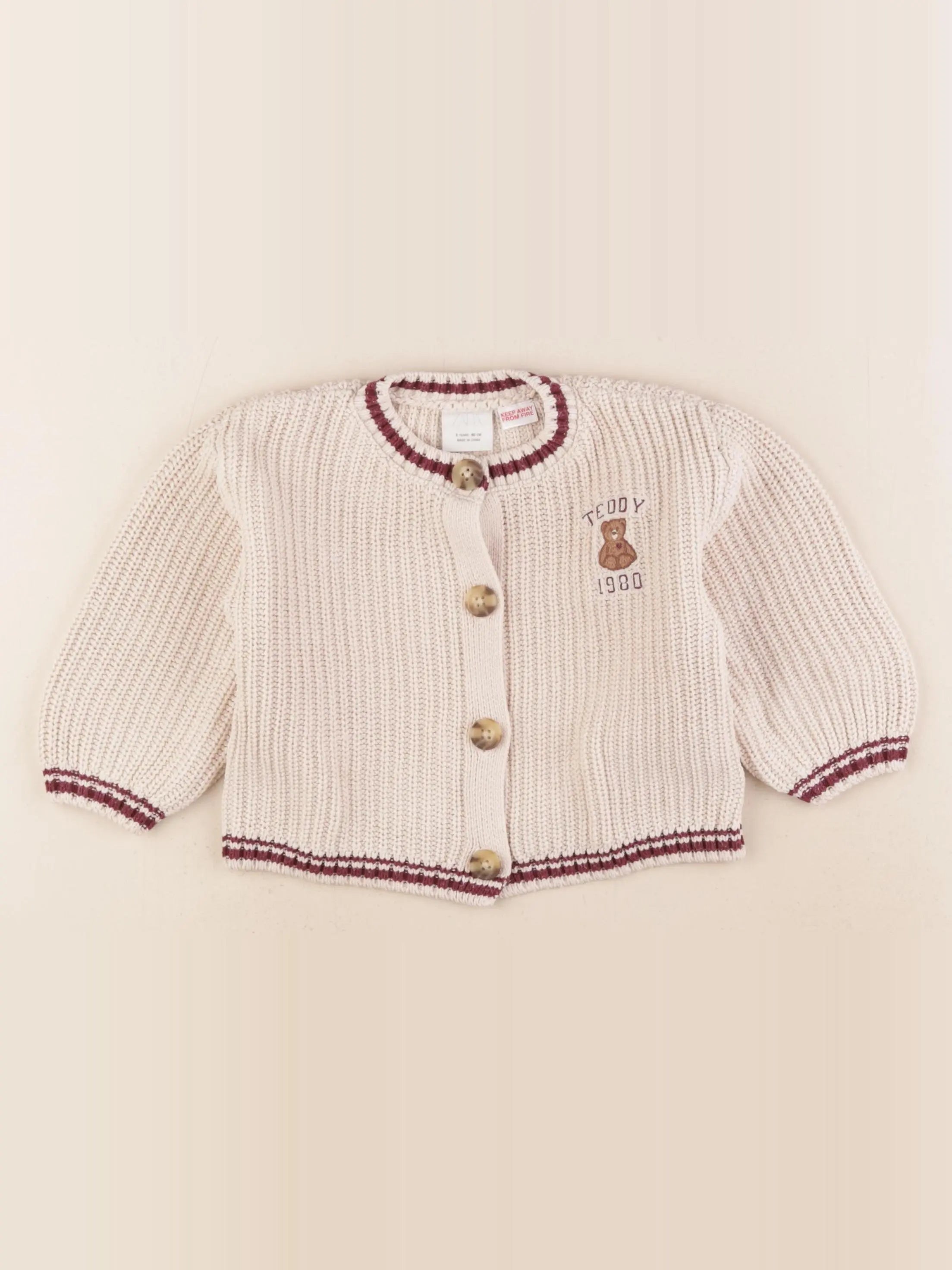 Zara - gilet beige - 2 ans