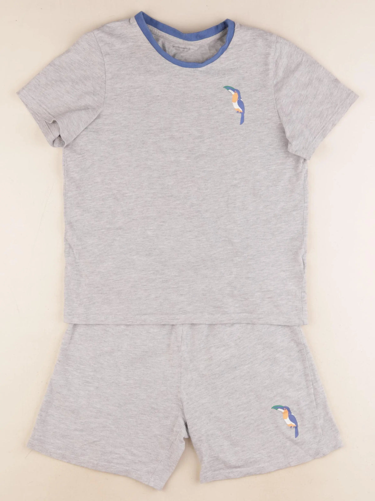 Vertbaudet - pyjama coton bleu, gris - 10 ans