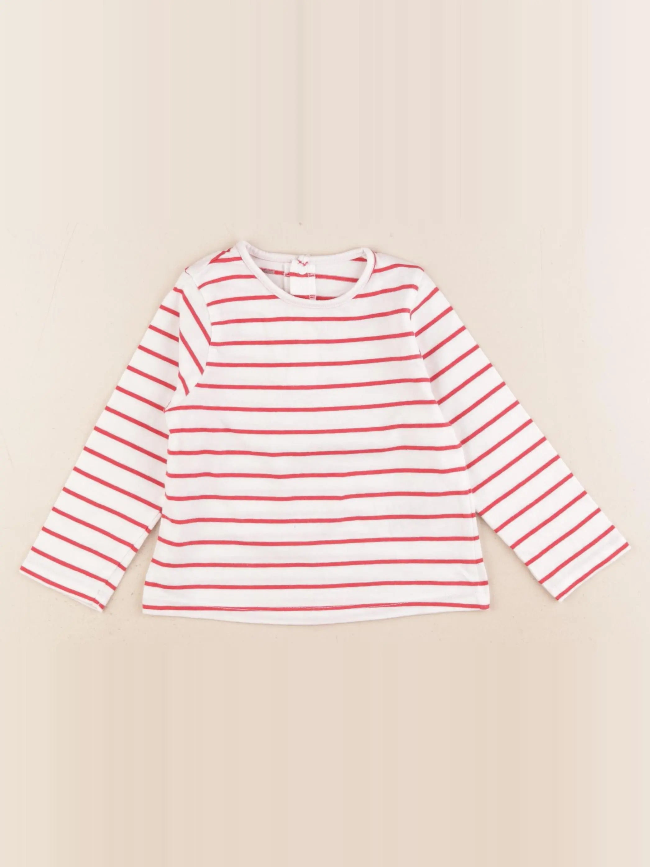 Vertbaudet - tee-shirt blanc, rouge - 18 mois