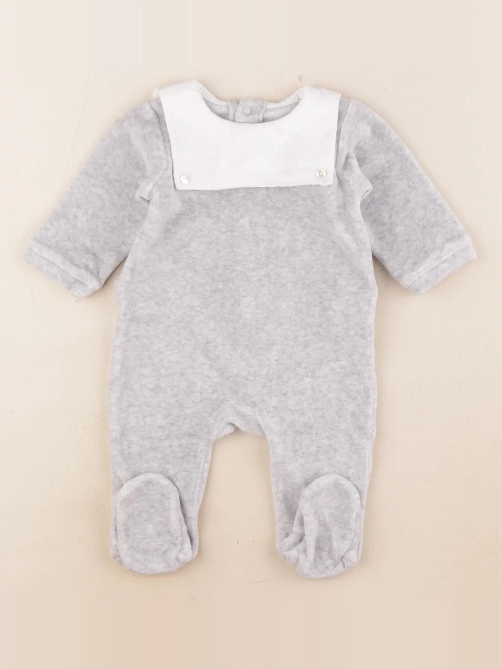 Jacadi - pyjama velours gris - 3 mois