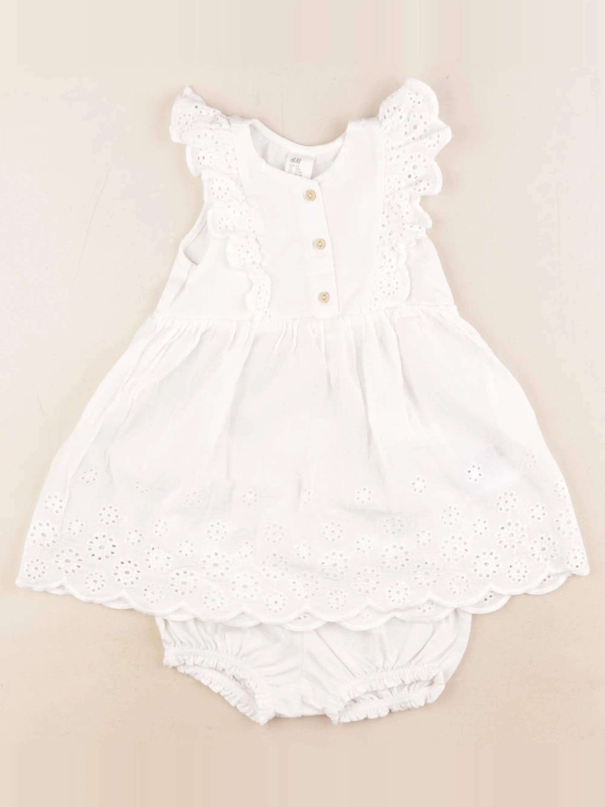 H&M - robe blanc - 9/12 mois