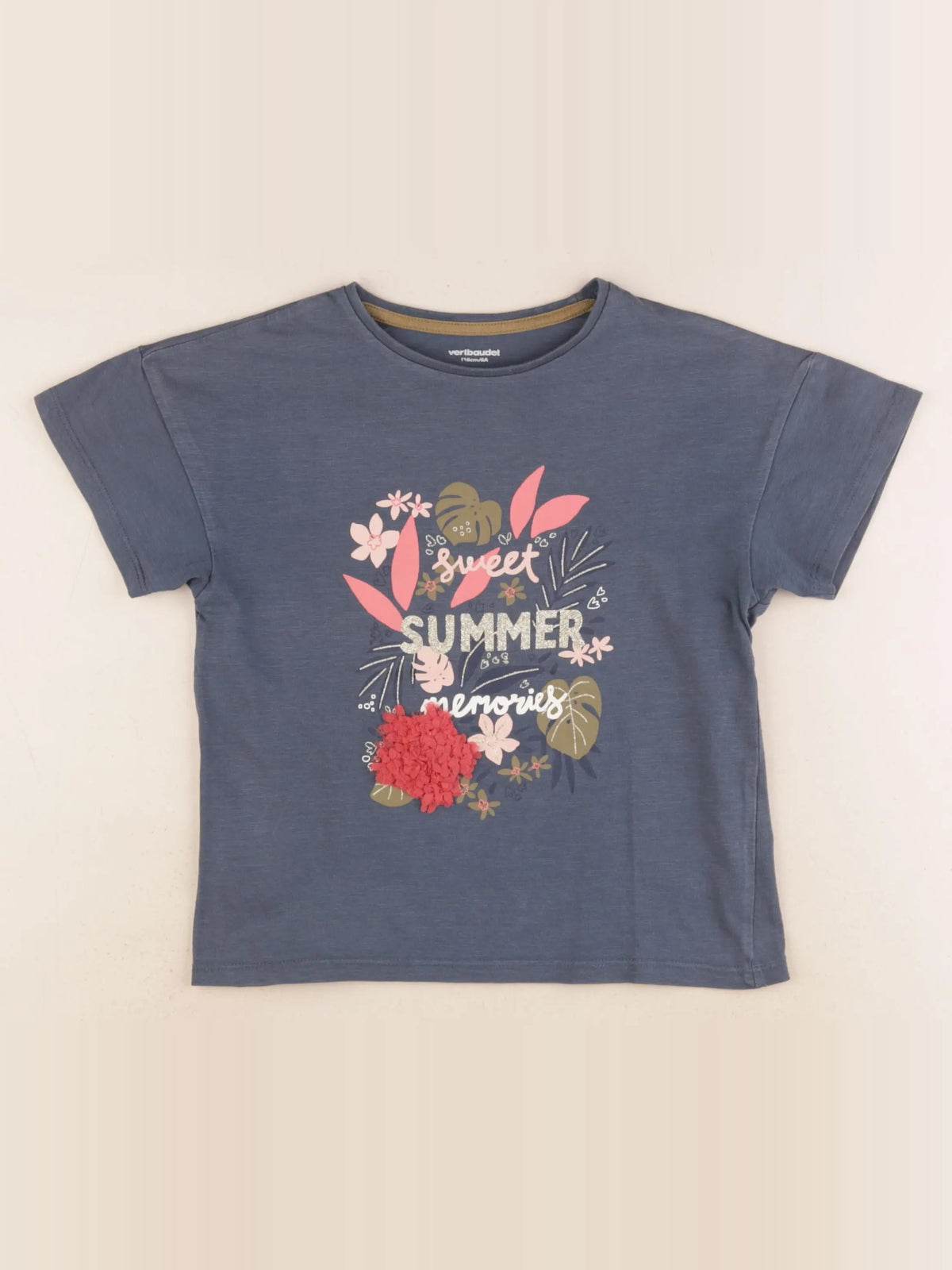Vertbaudet - tee-shirt vert - 6 ans