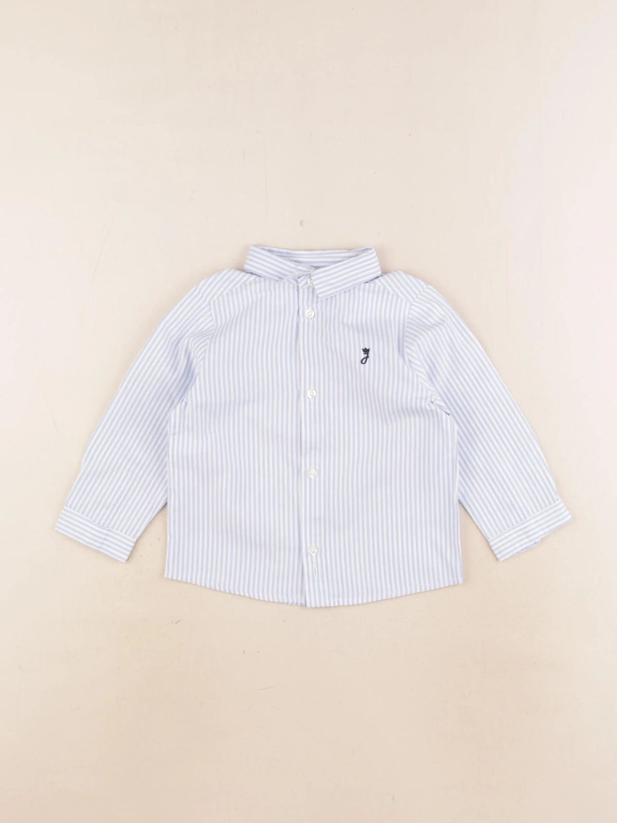 Jacadi - chemise blanc, bleu - 18 mois