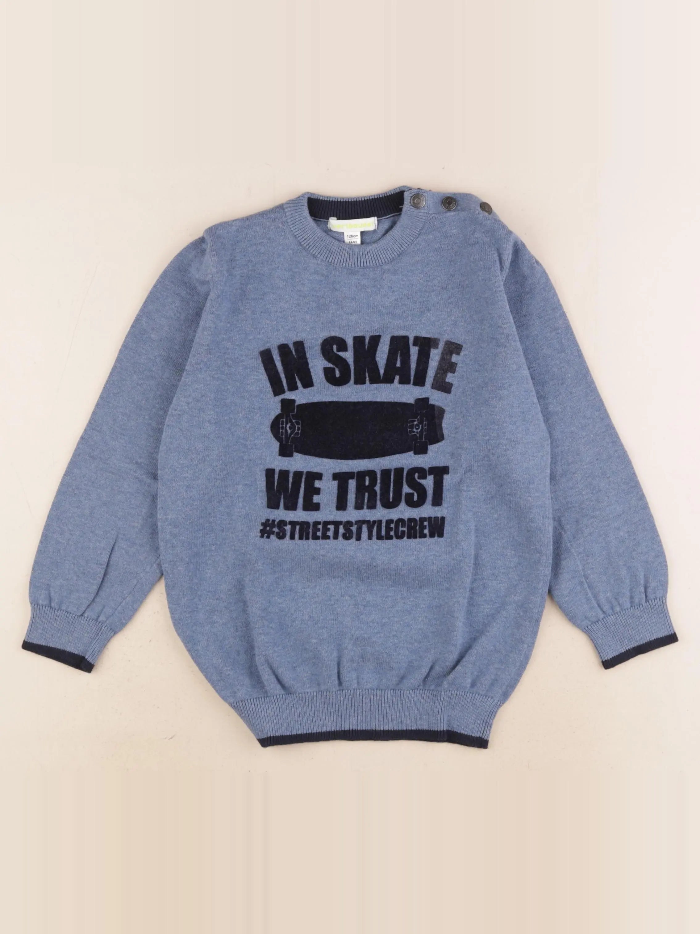 Vertbaudet - pull bleu - 8 ans
