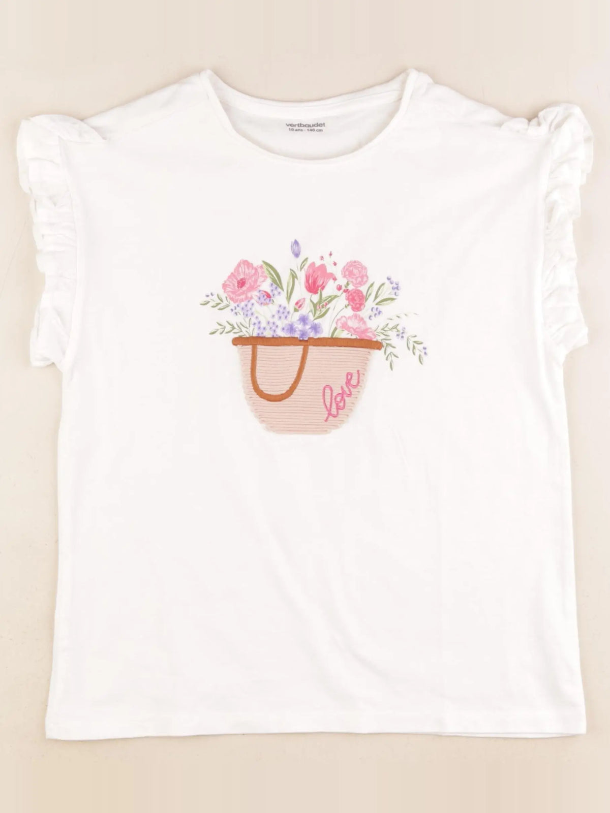 Vertbaudet - tee-shirt blanc - 10 ans