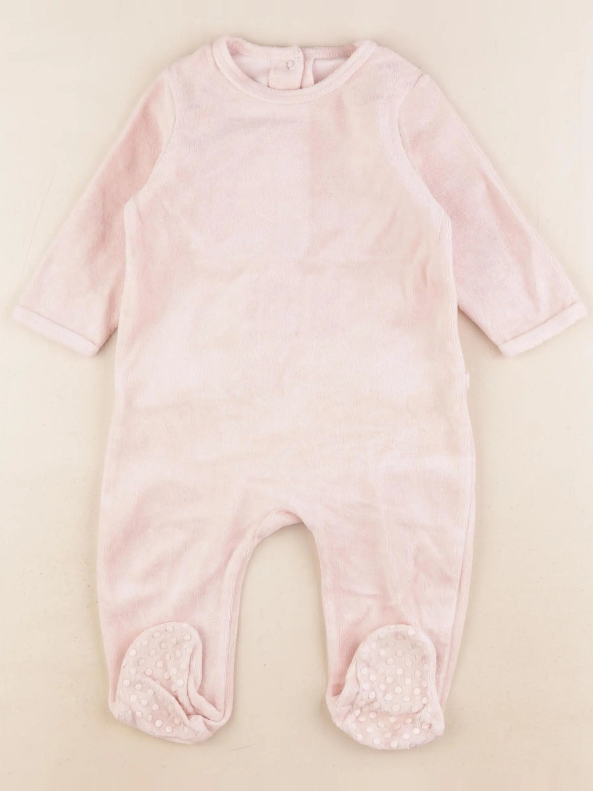 Vertbaudet - pyjama velours rose - 9 mois