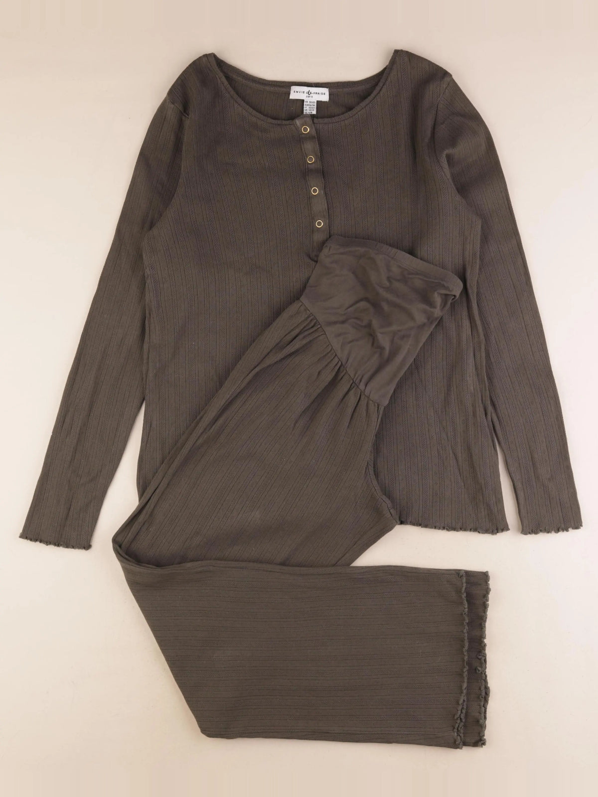 Envie de fraise - pyjama grossesse coton vert - 38 à 40