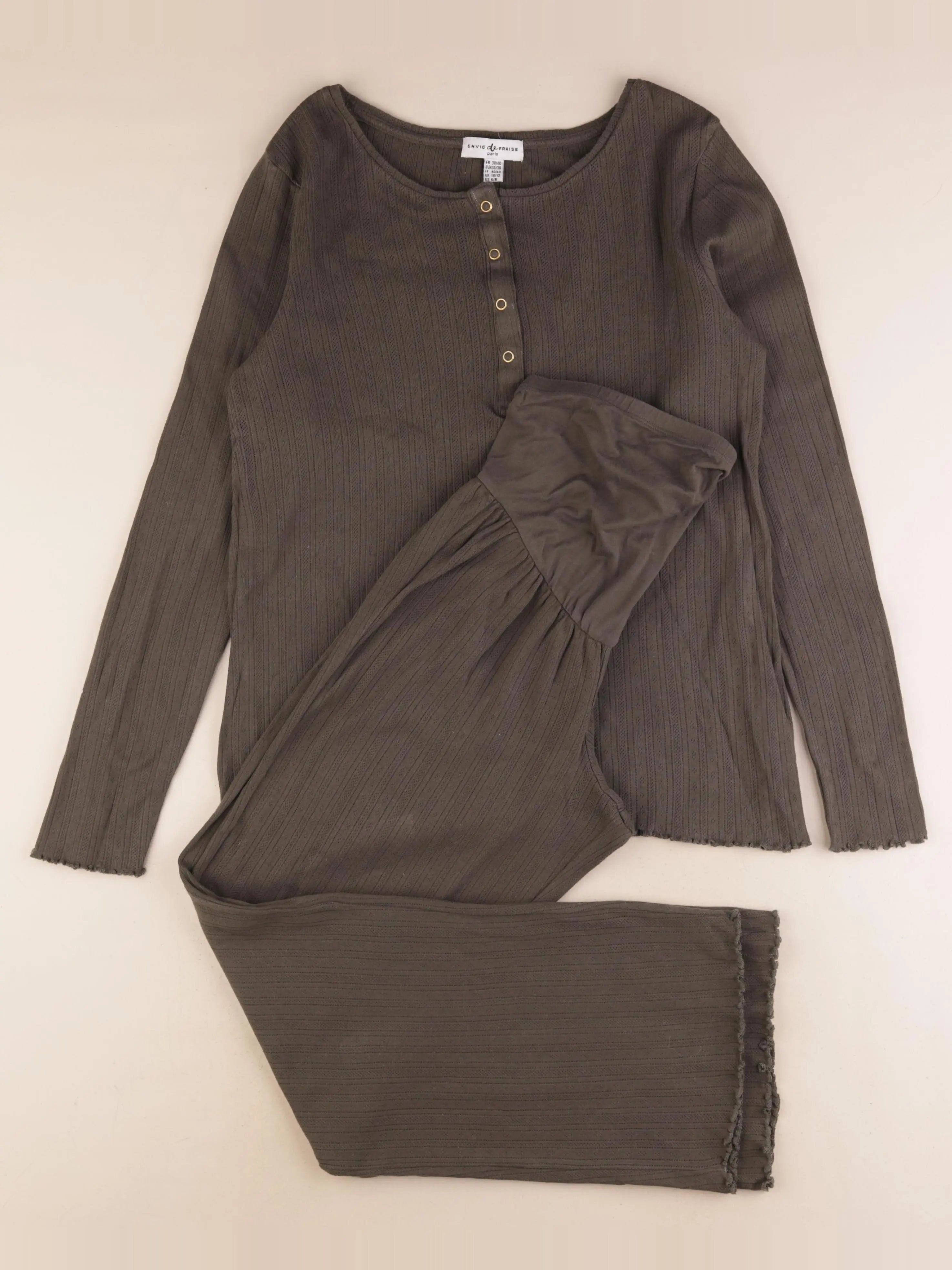 Envie de fraise - pyjama grossesse coton vert - 38 à 40