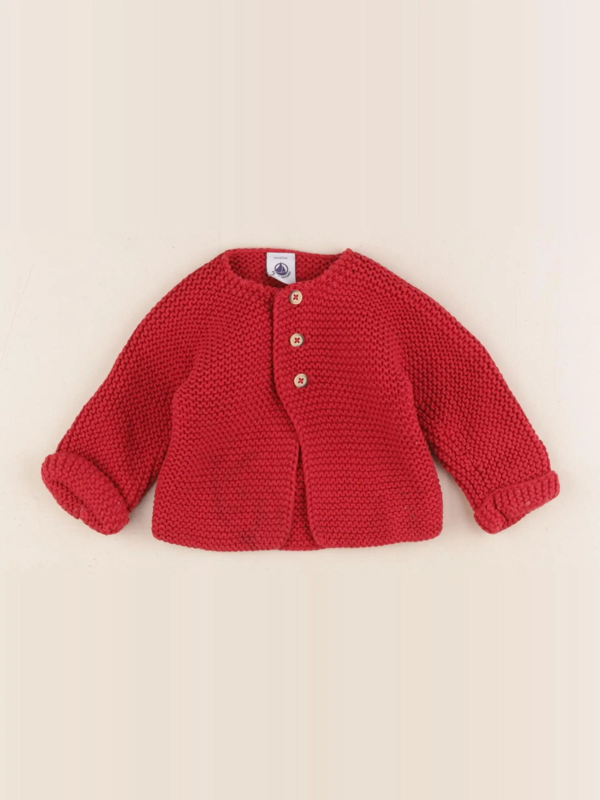 Petit Bateau - gilet rouge - 6 mois