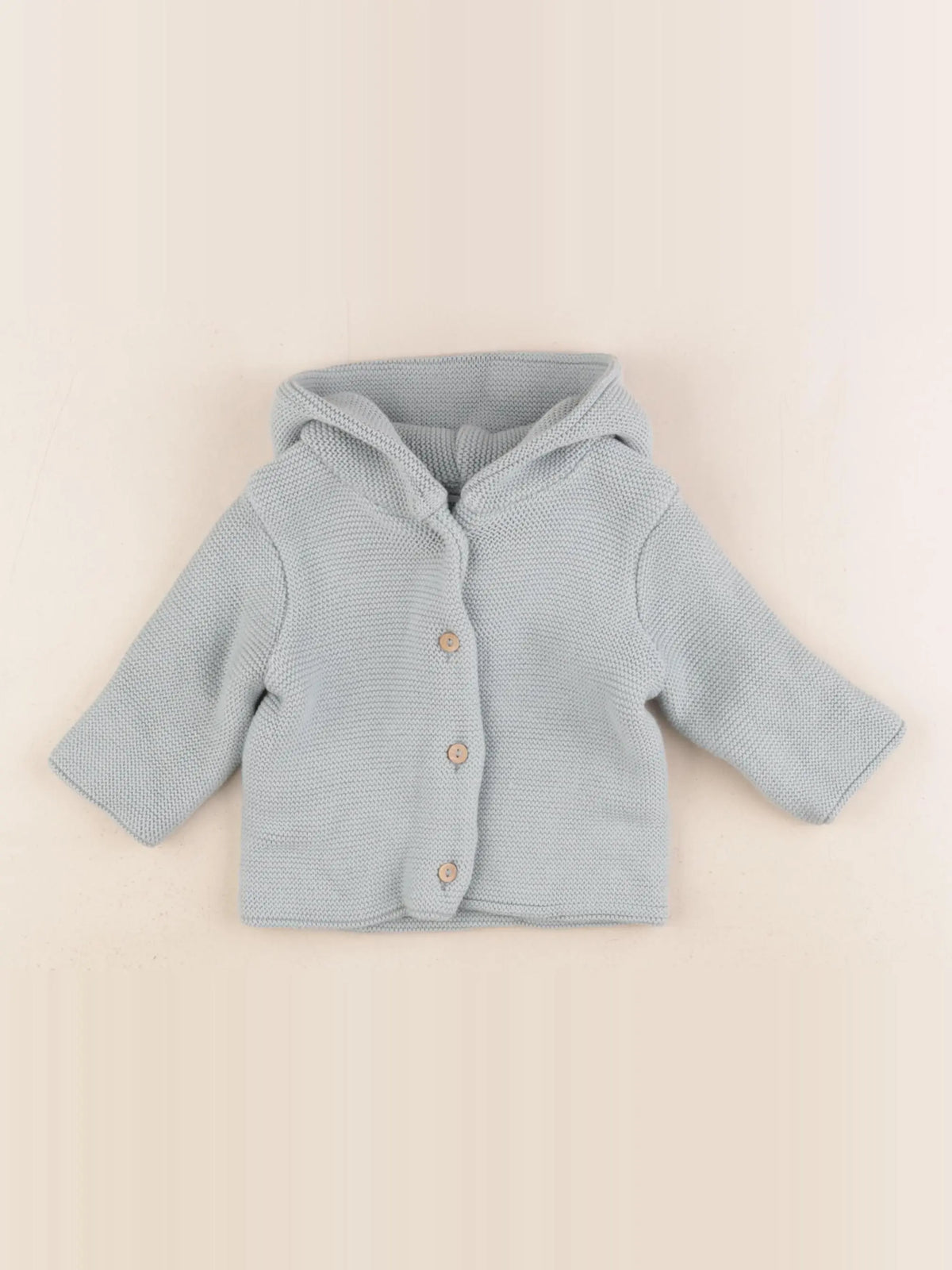La manufacture de layette - veste vert - 1/3 mois