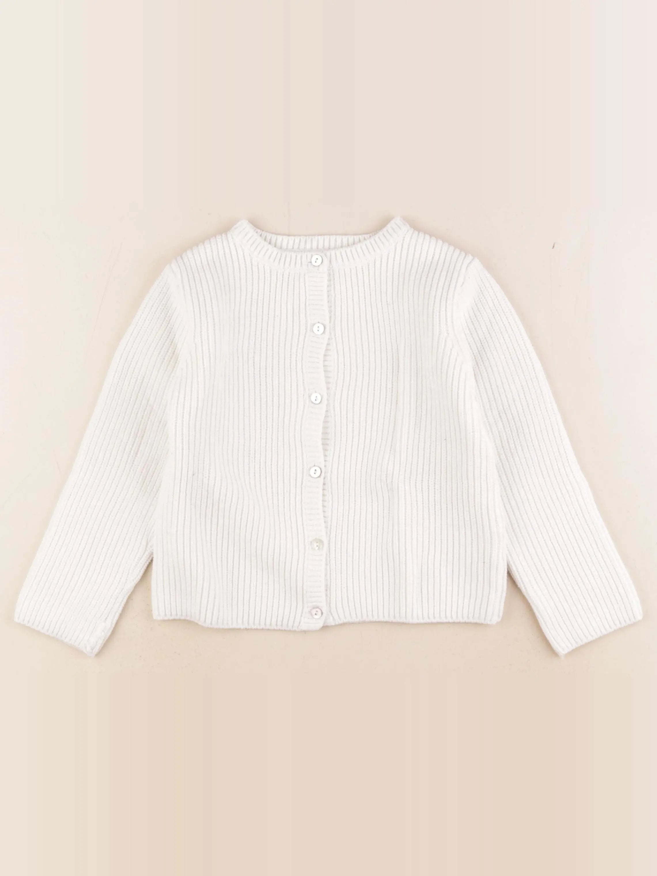 Little Cigogne - gilet blanc - 4 ans