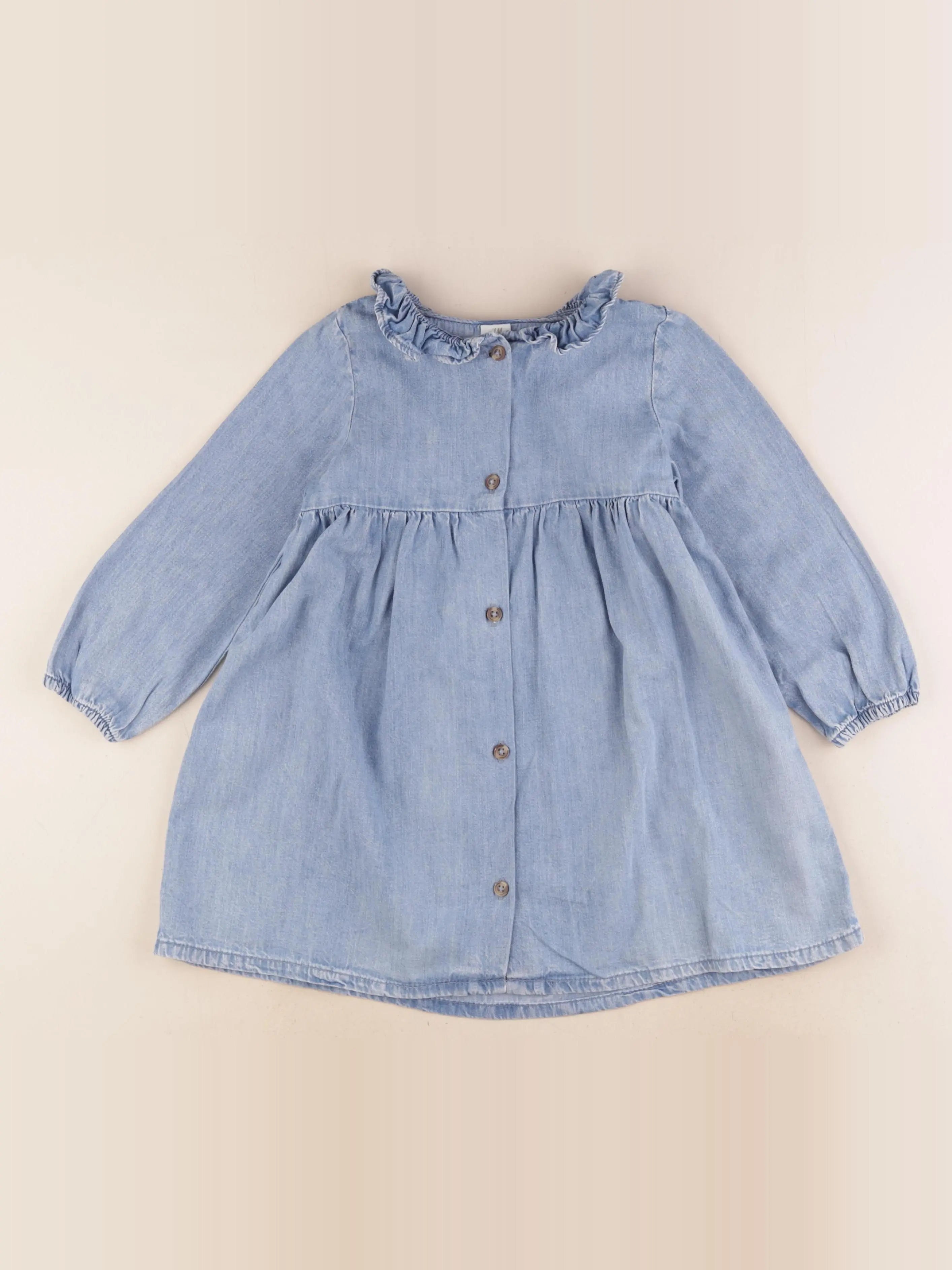 H&M - robe bleu - 3/4 ans