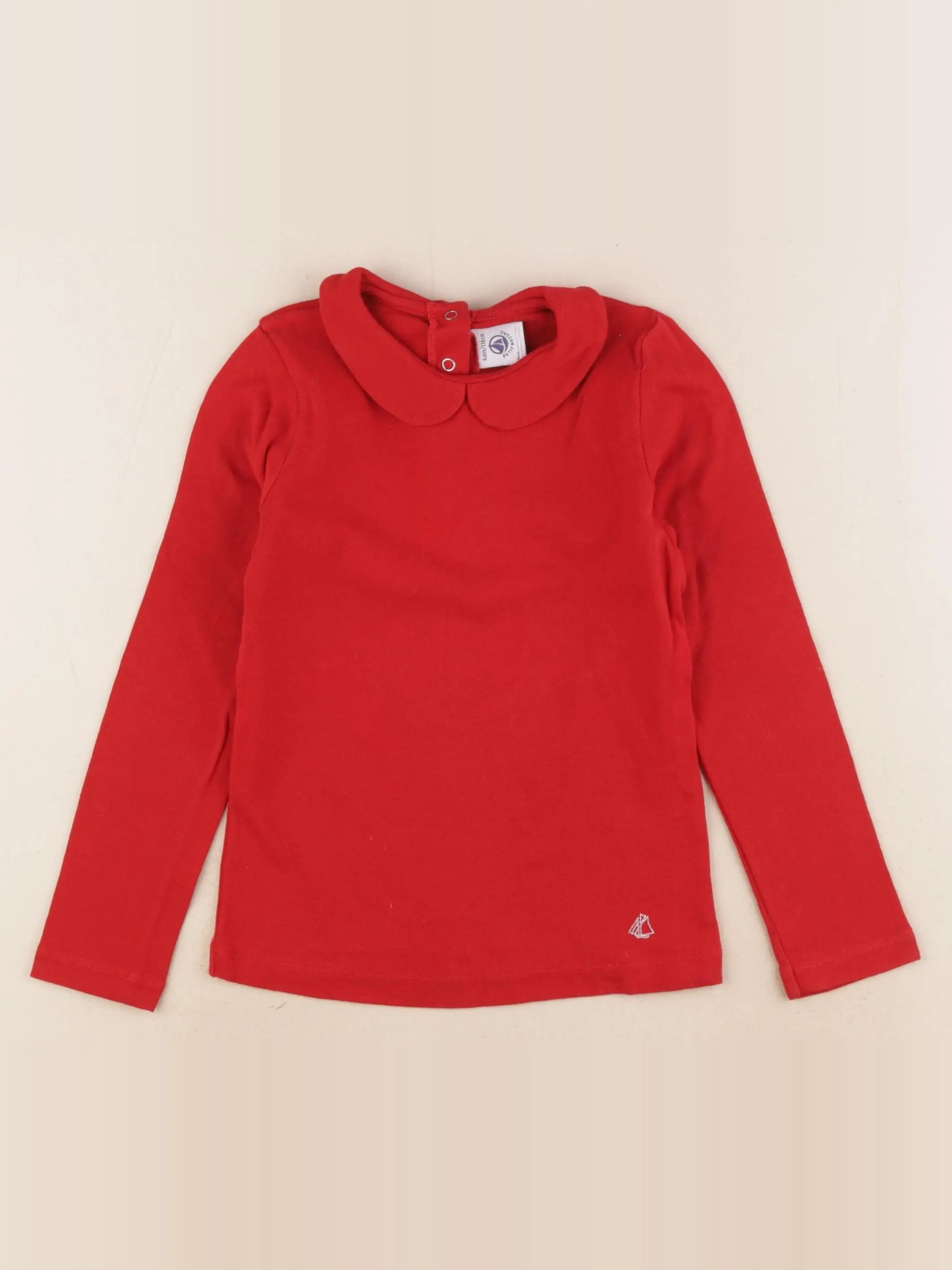 Petit Bateau - tee-shirt rouge - 6 ans