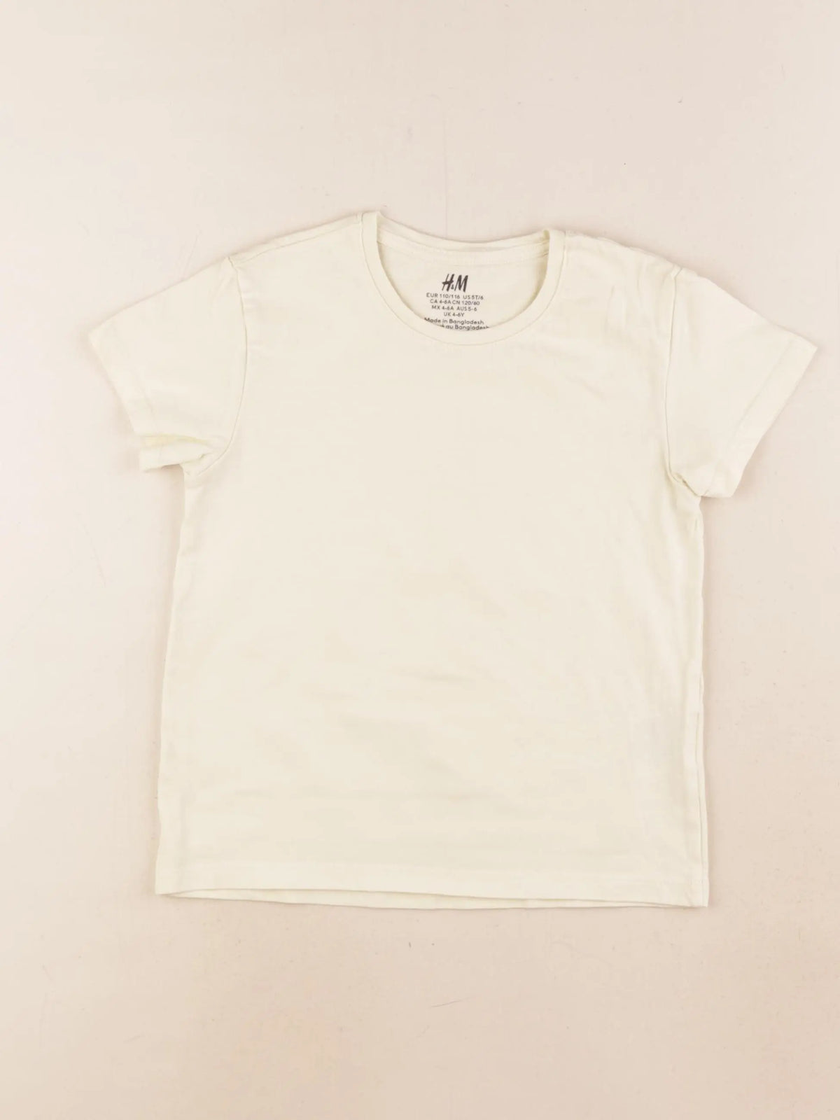 H&M - tee-shirt jaune - 5/6 ans