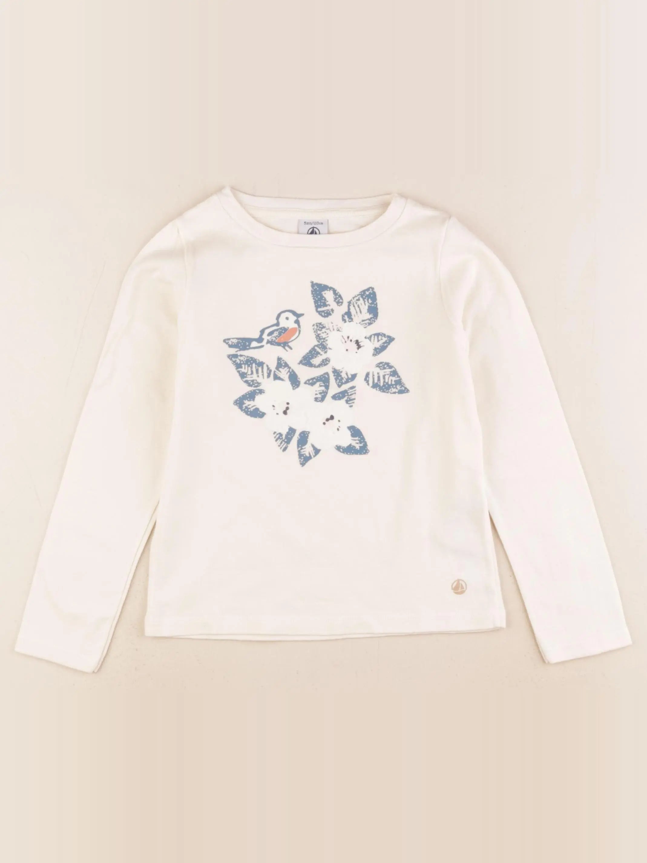 Petit Bateau - tee-shirt beige - 5 ans