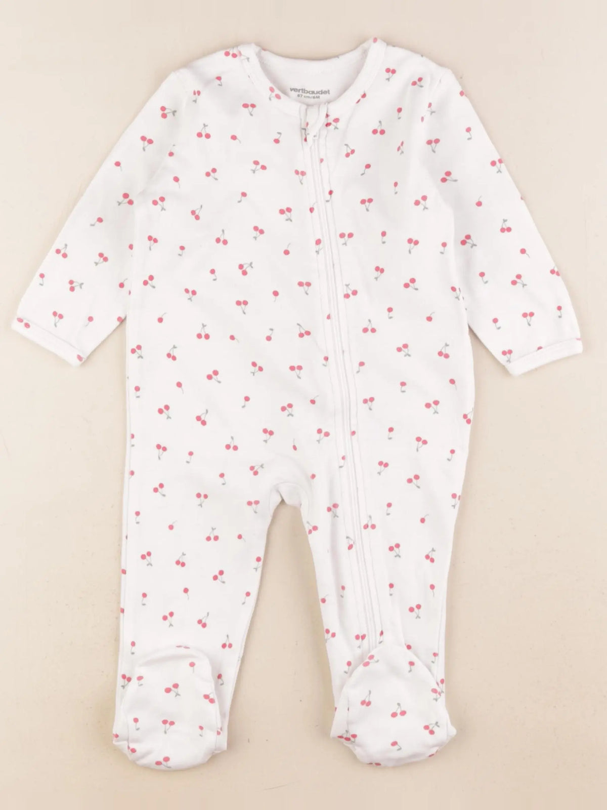 Vertbaudet - pyjama coton blanc - 6 mois
