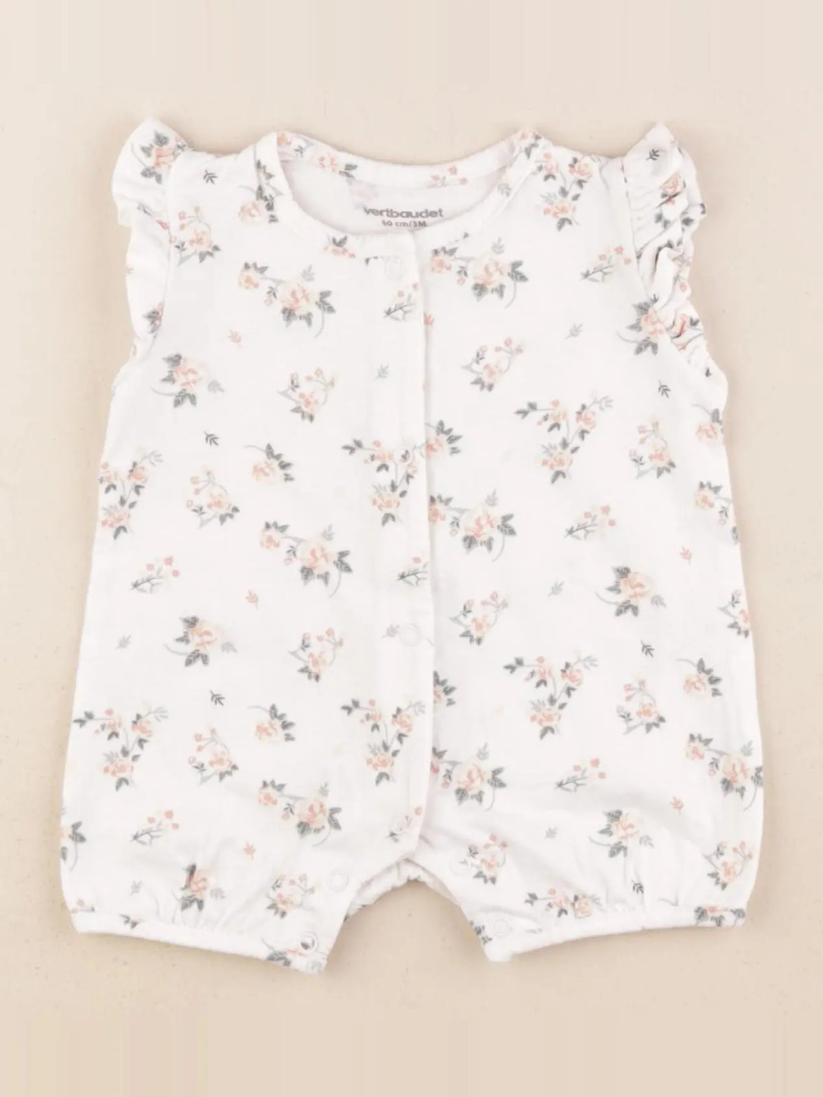 Vertbaudet - pyjama coton blanc - 3 mois
