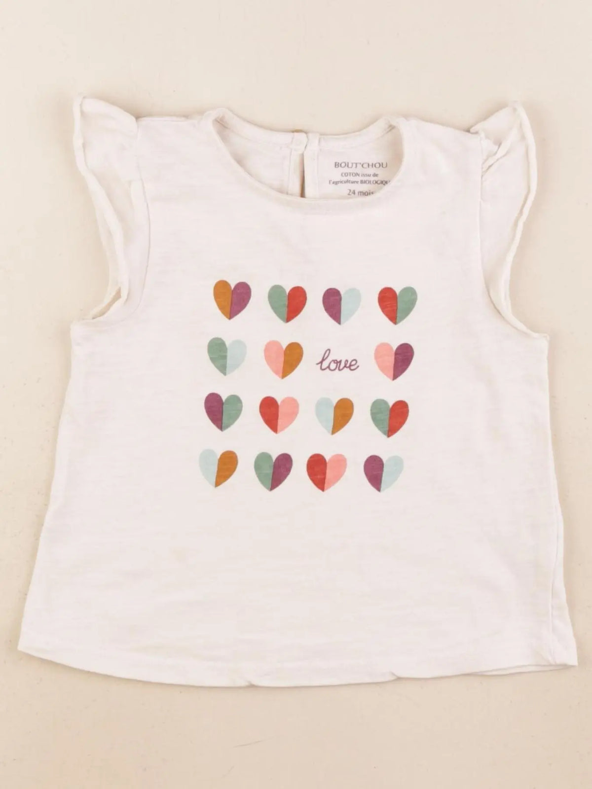 Boutchou - tee-shirt beige - 24 mois