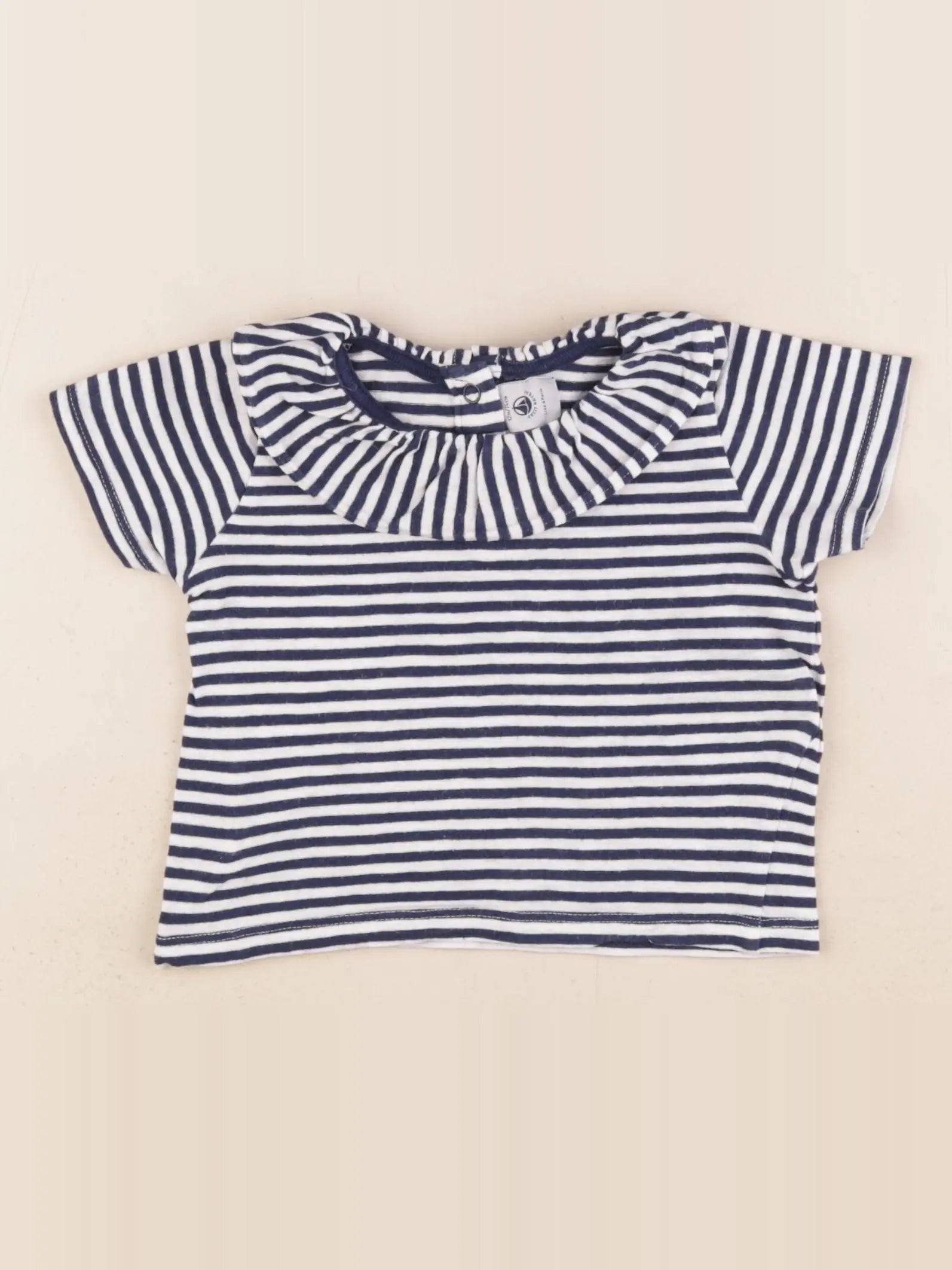 Petit Bateau - tee-shirt bleu - 12 mois