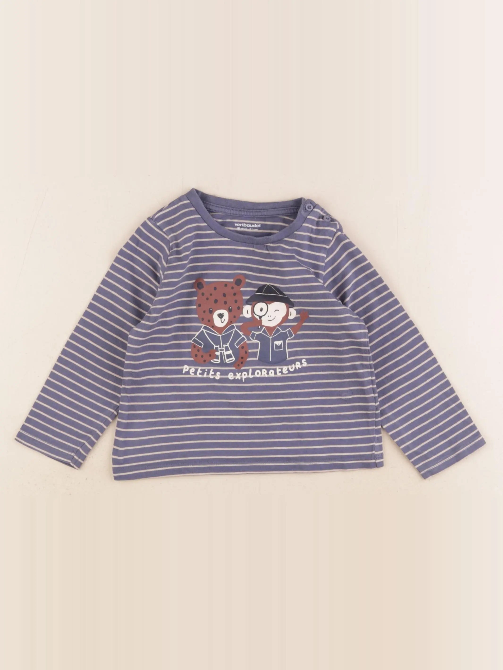 Vertbaudet - tee-shirt bleu - 18 mois