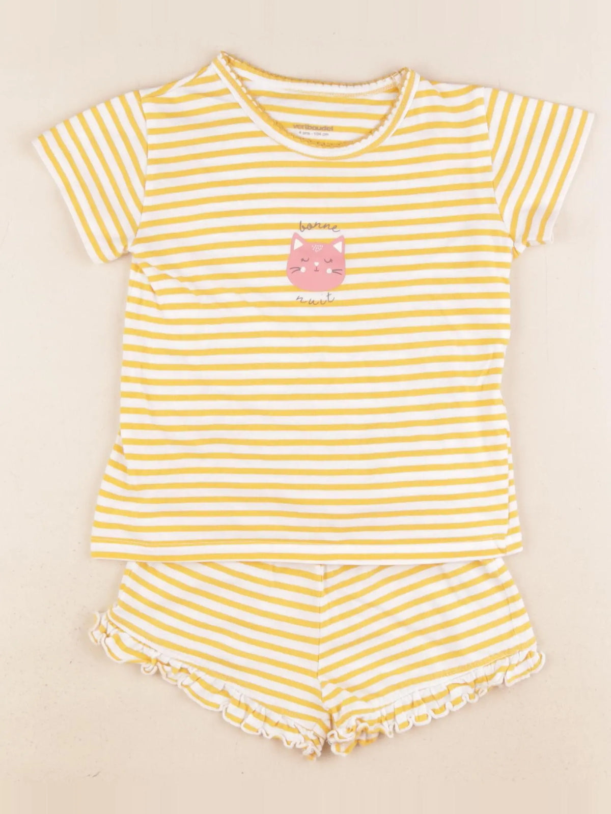 Vertbaudet - pyjama coton jaune - 4 ans