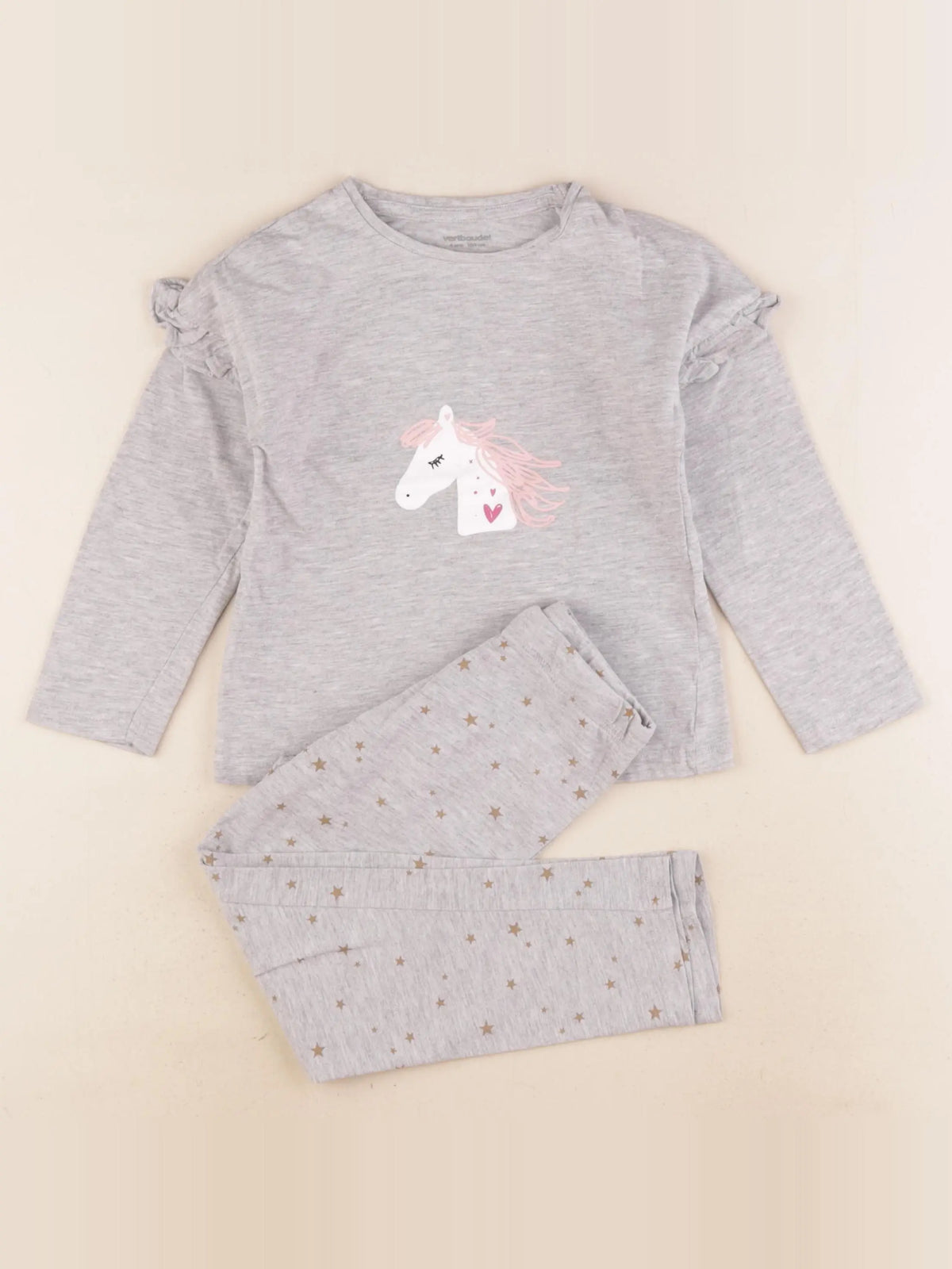 Vertbaudet - pyjama coton gris - 4 ans