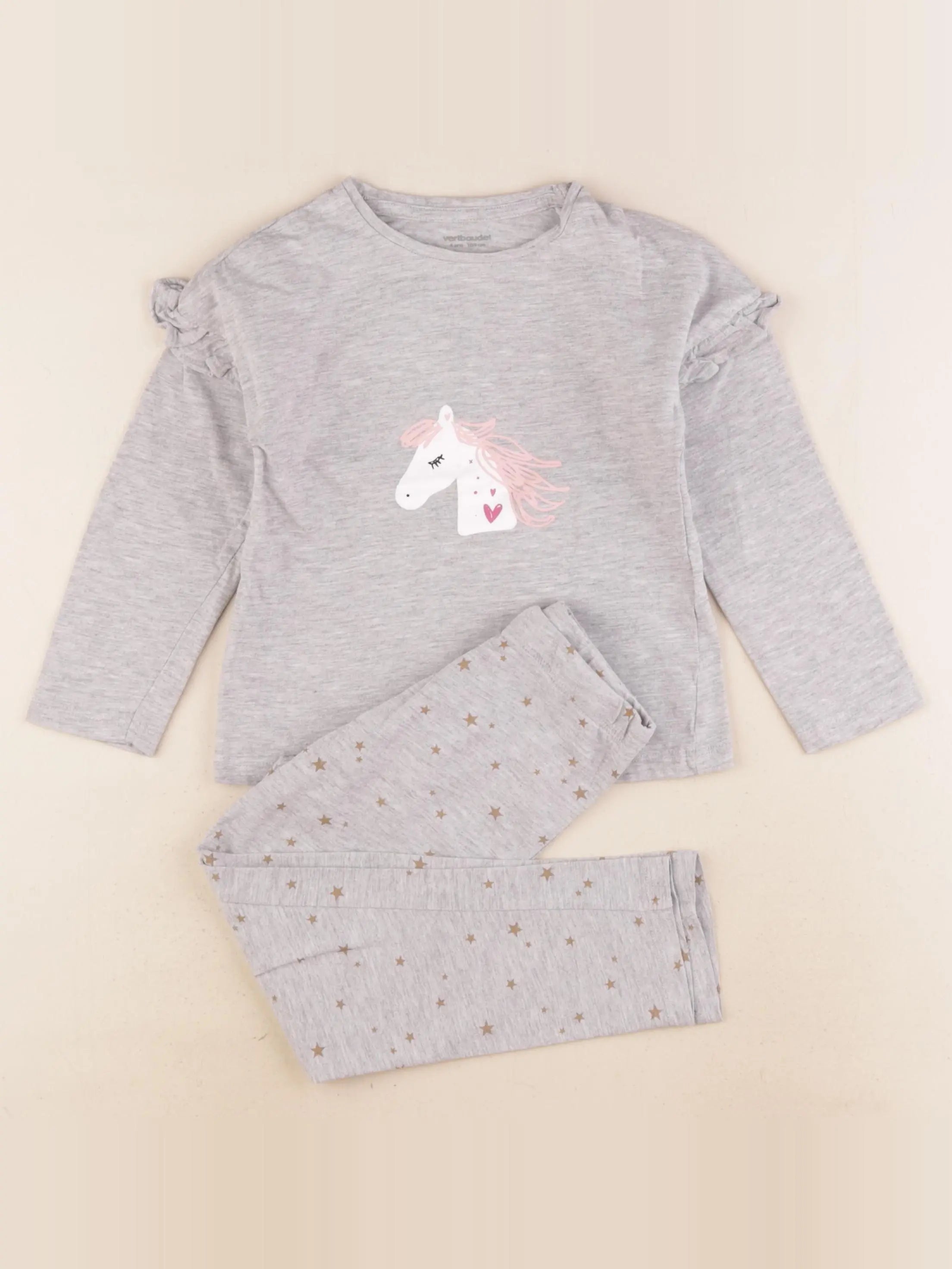 Vertbaudet - pyjama coton gris - 4 ans