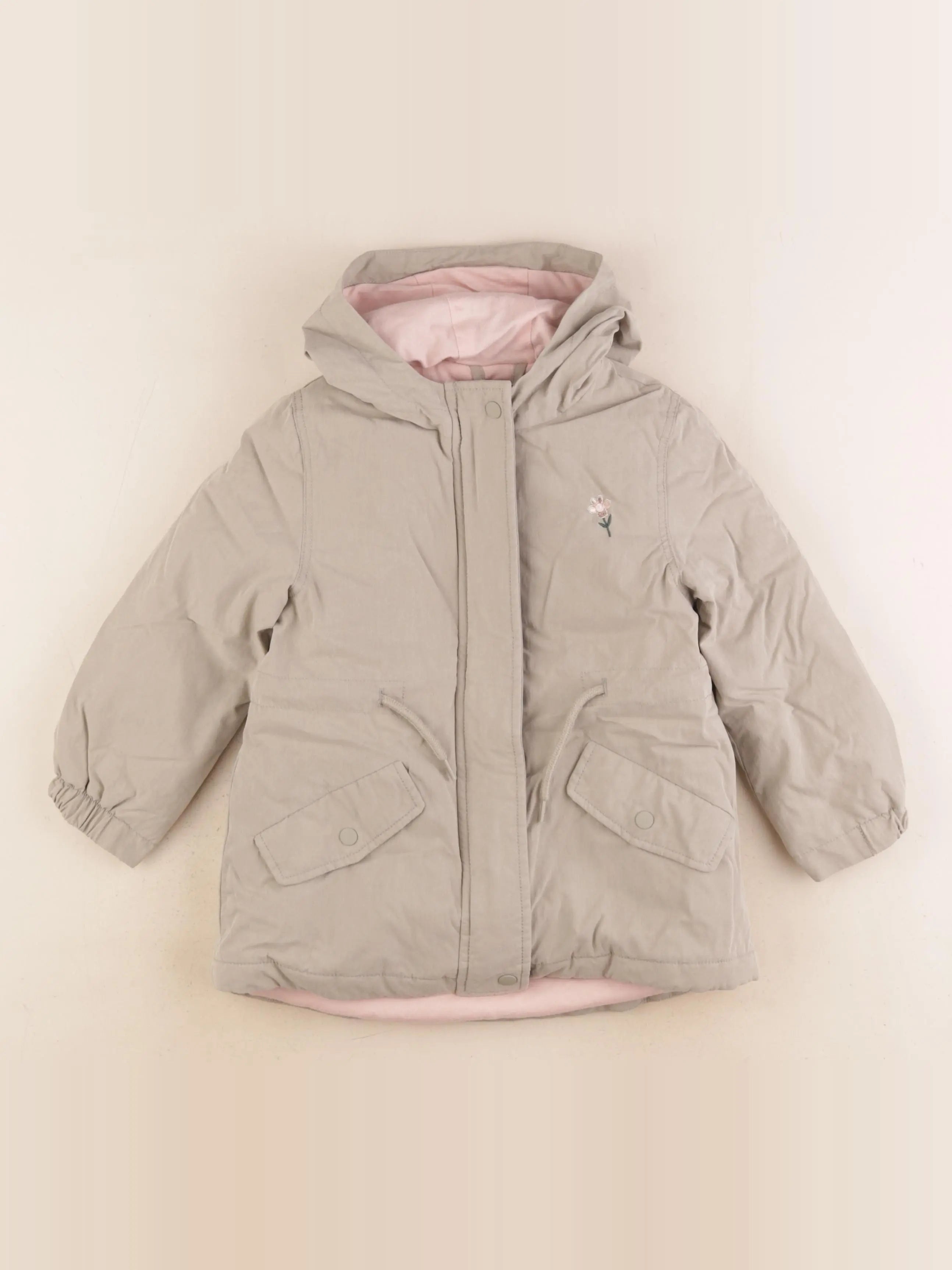 Vertbaudet - manteau doublure amovible vert - 4 ans