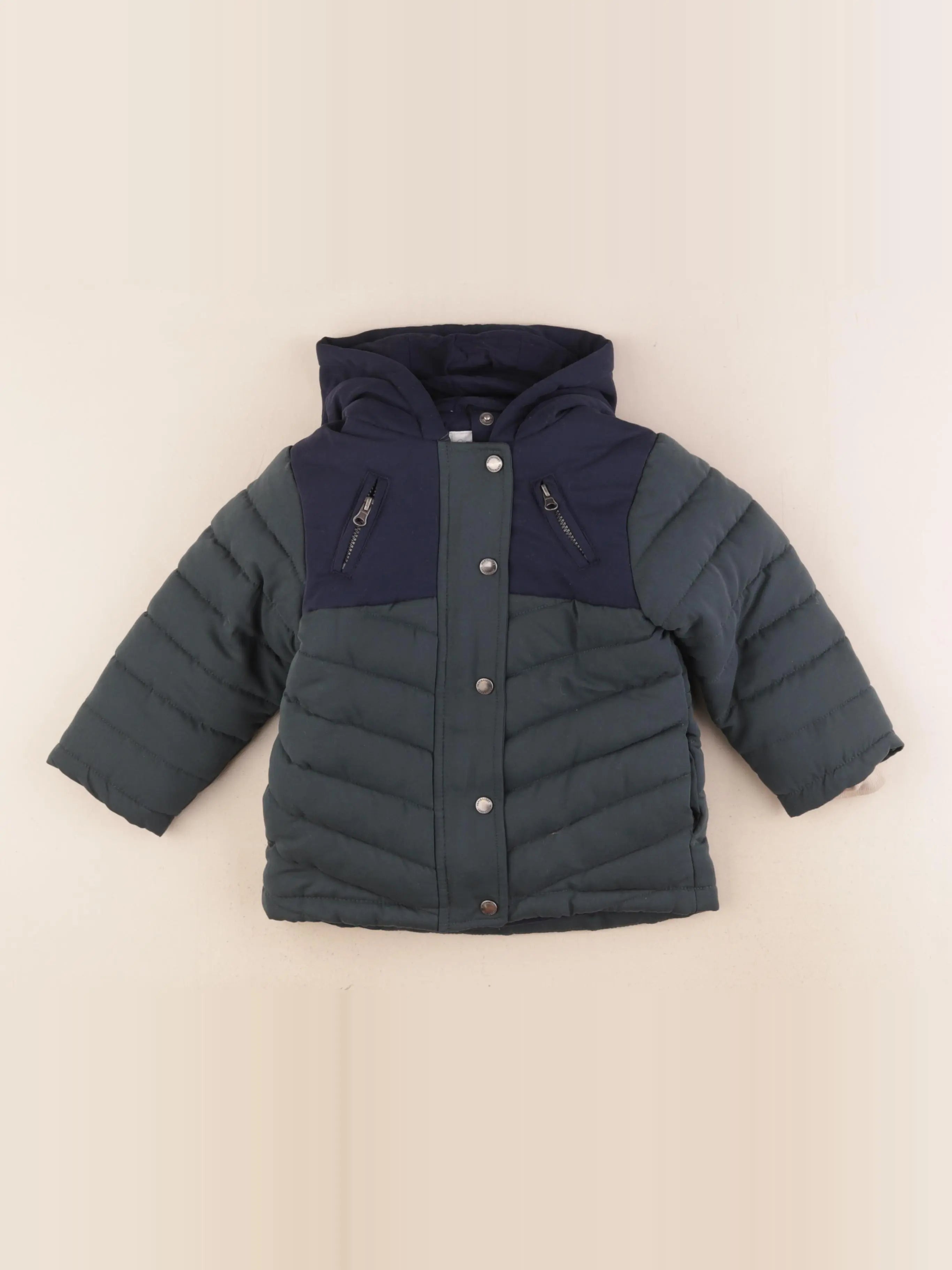 Vertbaudet - manteau vert - 24 mois