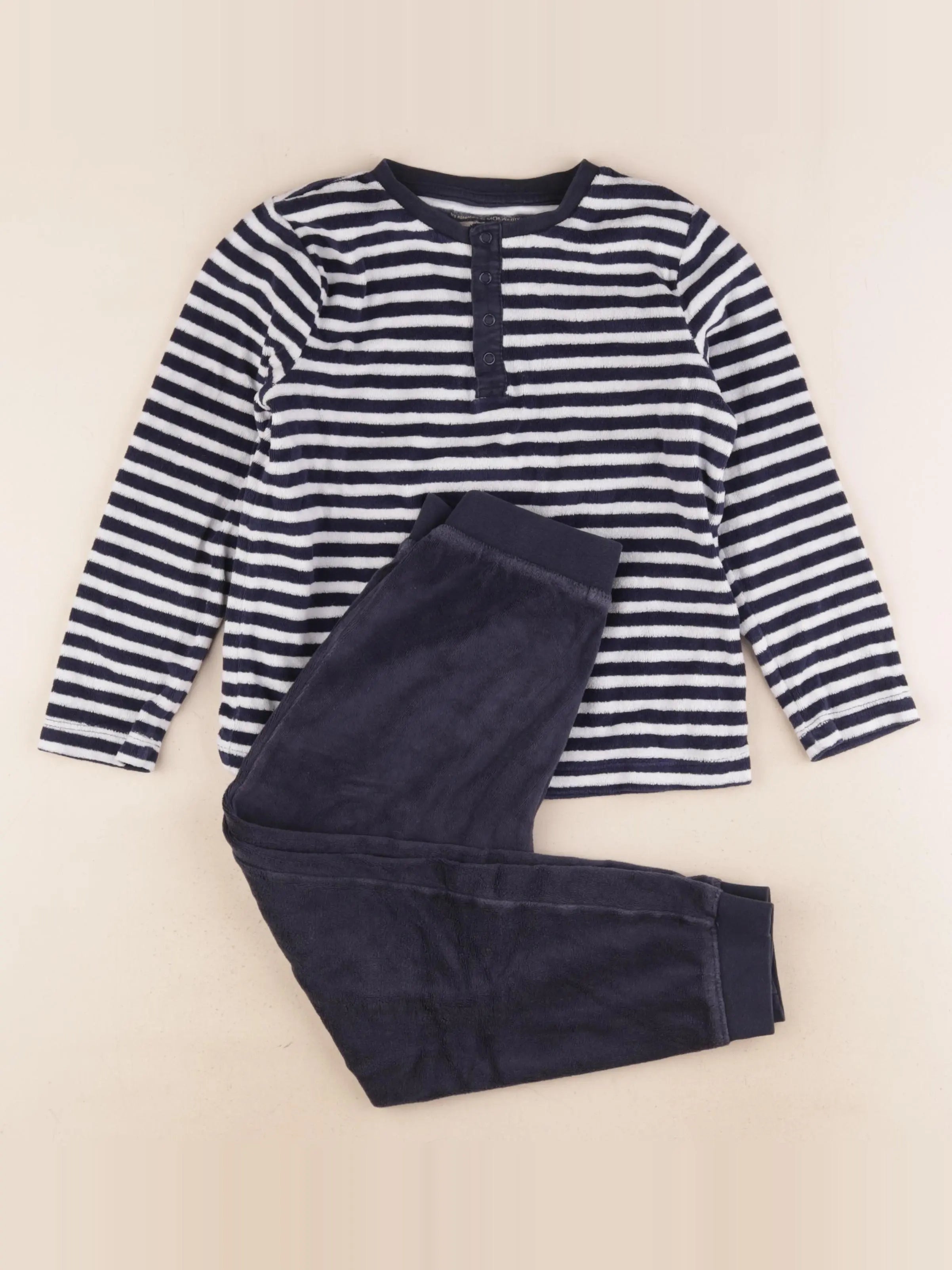 Monoprix - pyjama velours bleu - 6 ans