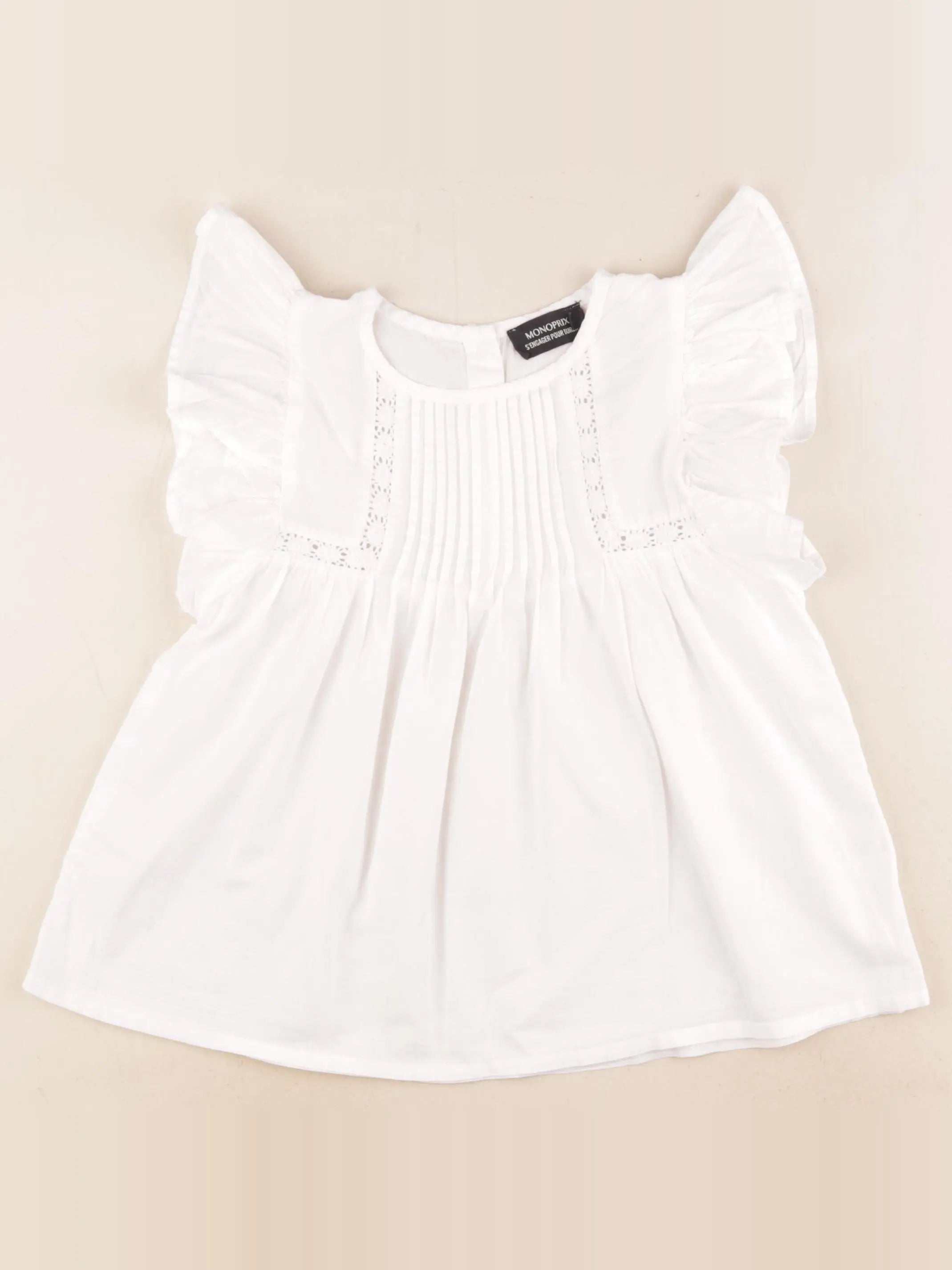 Monoprix - blouse blanc - 8 ans