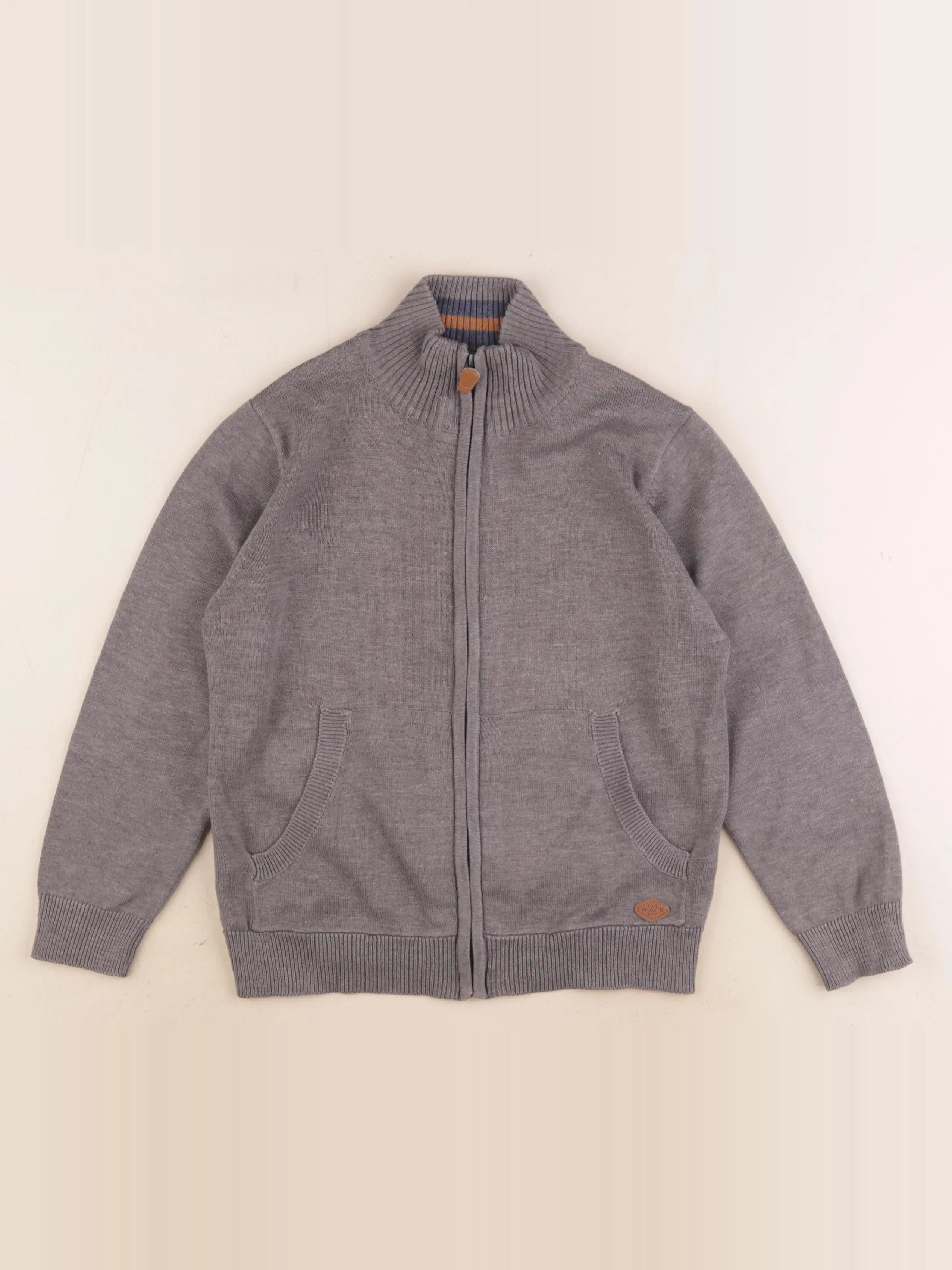 Vertbaudet - gilet gris - 8 ans