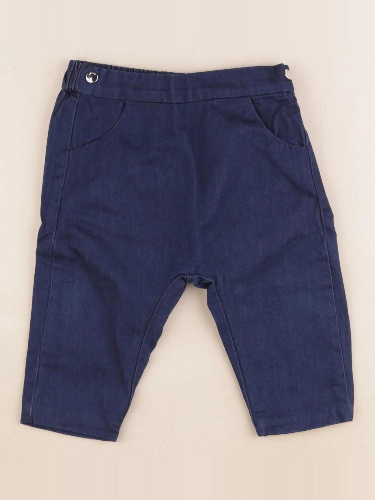 Jacadi - pantalon doublé bleu - 12 mois