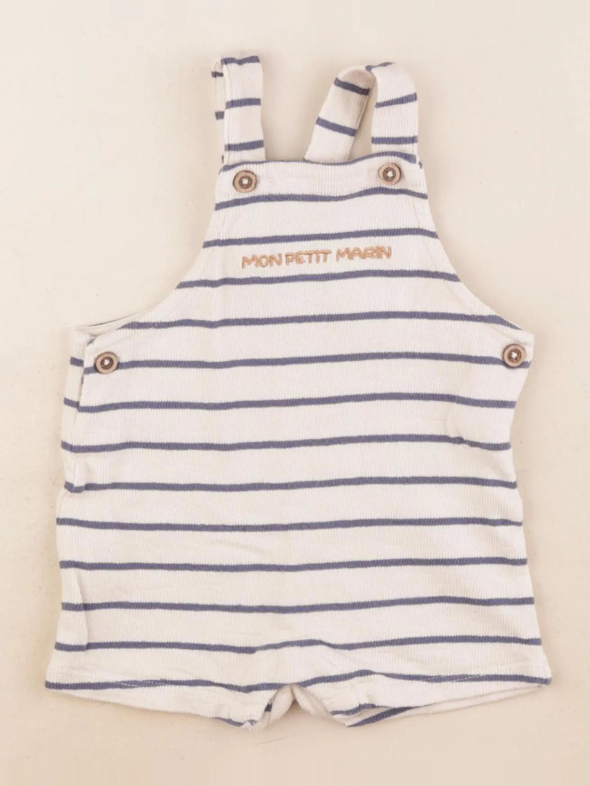 Vertbaudet - combinaison bleu, beige - 9 mois
