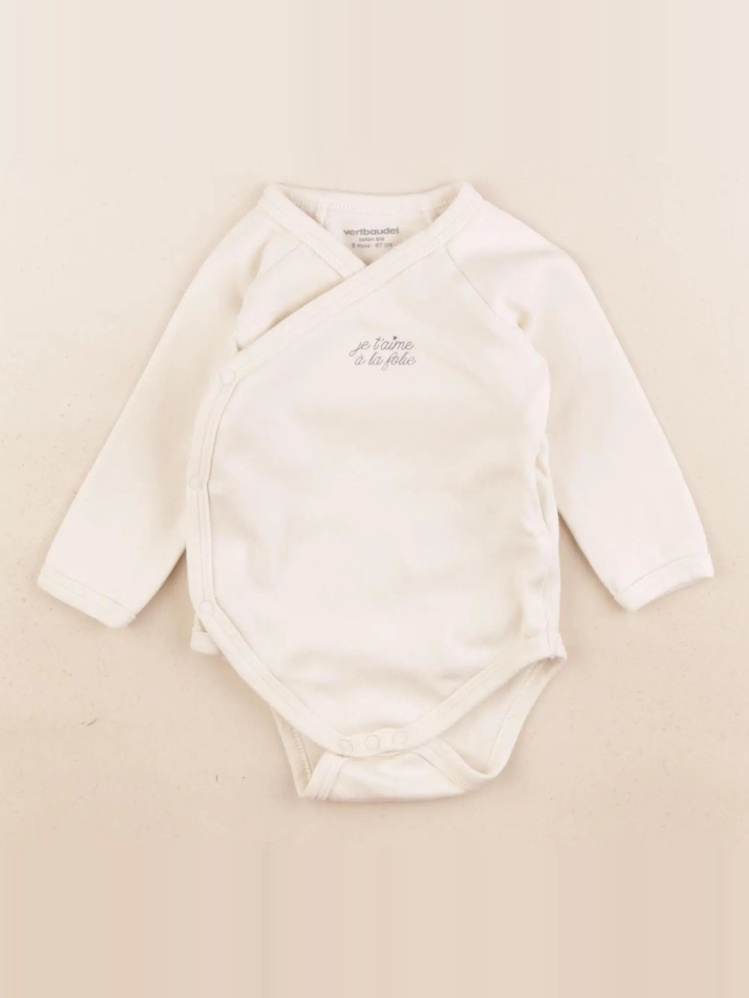 Vertbaudet - body beige - 6 mois