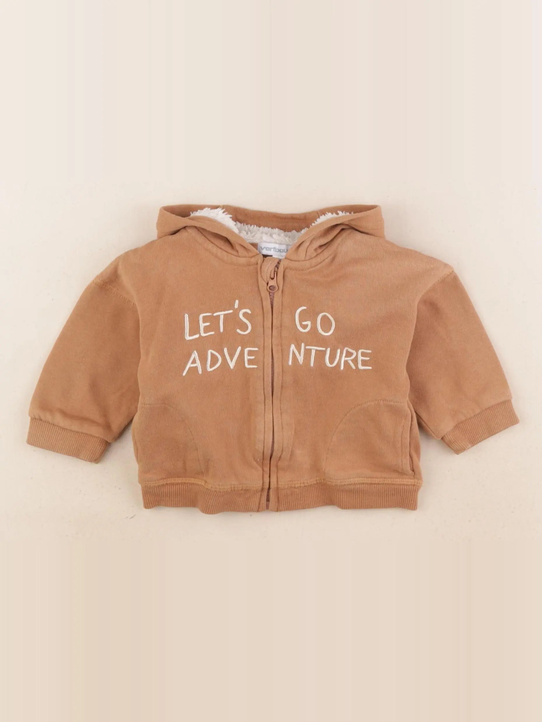 Vertbaudet - sweat marron - 6 mois