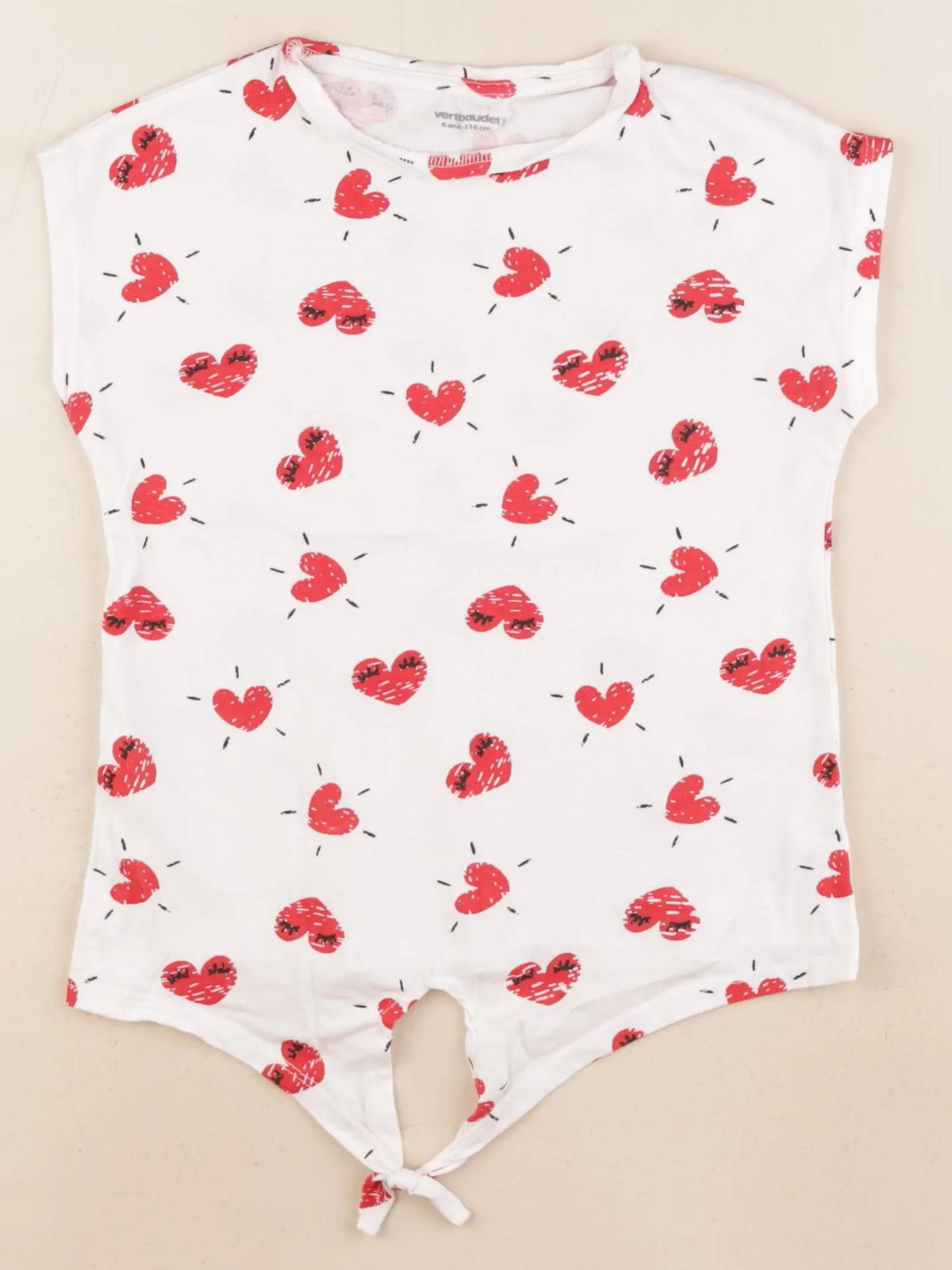Vertbaudet - tee-shirt blanc - 6 ans