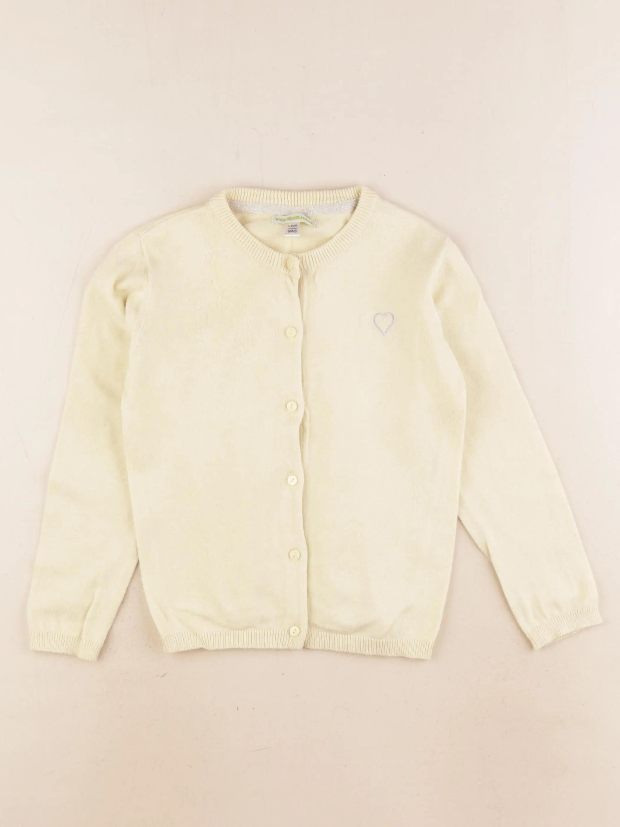 Vertbaudet - gilet jaune - 6 ans