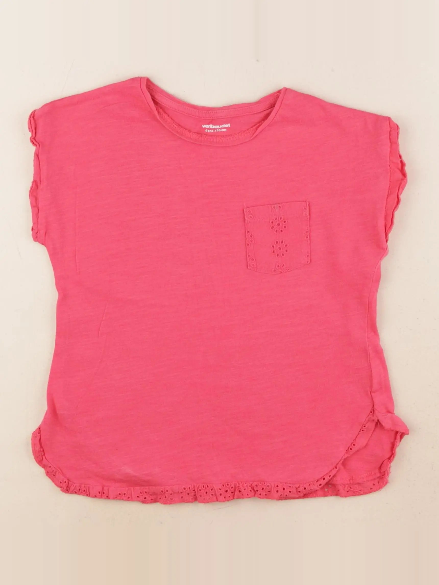 Vertbaudet - tee-shirt rose - 6 ans